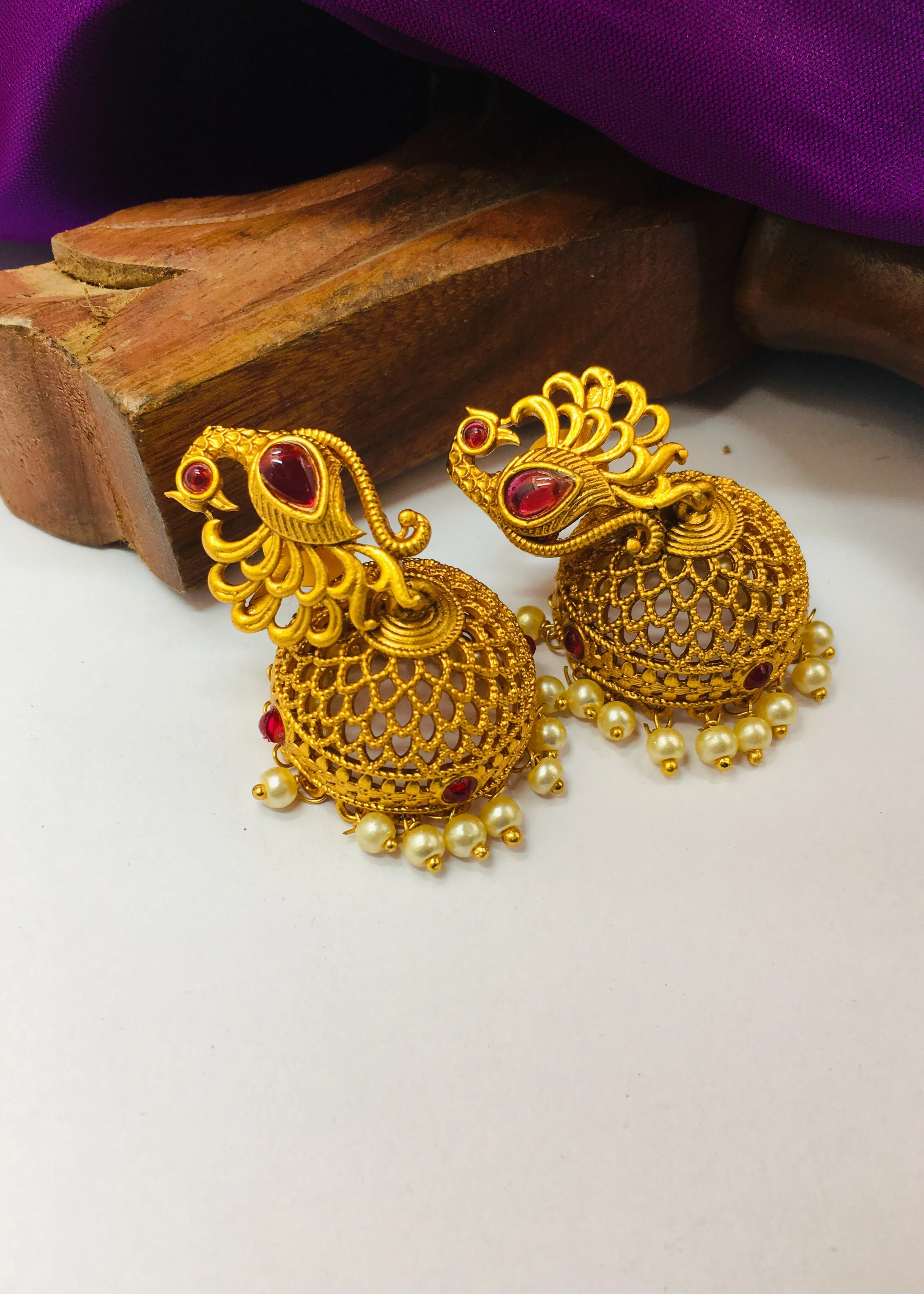 ATTRACTIVE PEACOCK JHUMKI - Image 9