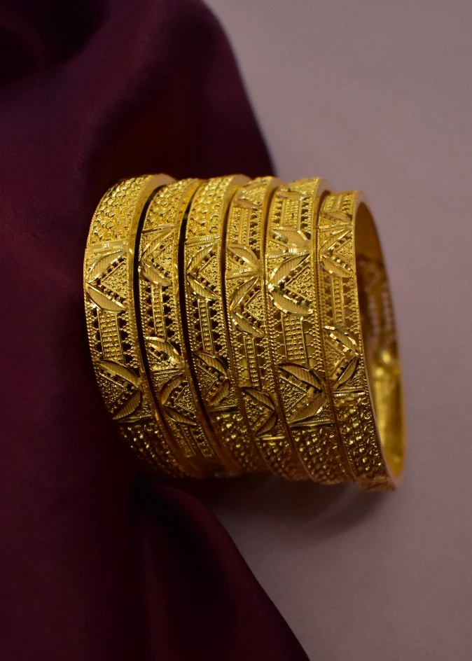 GOLD PLATED SQUARE BANGLES - Image 2