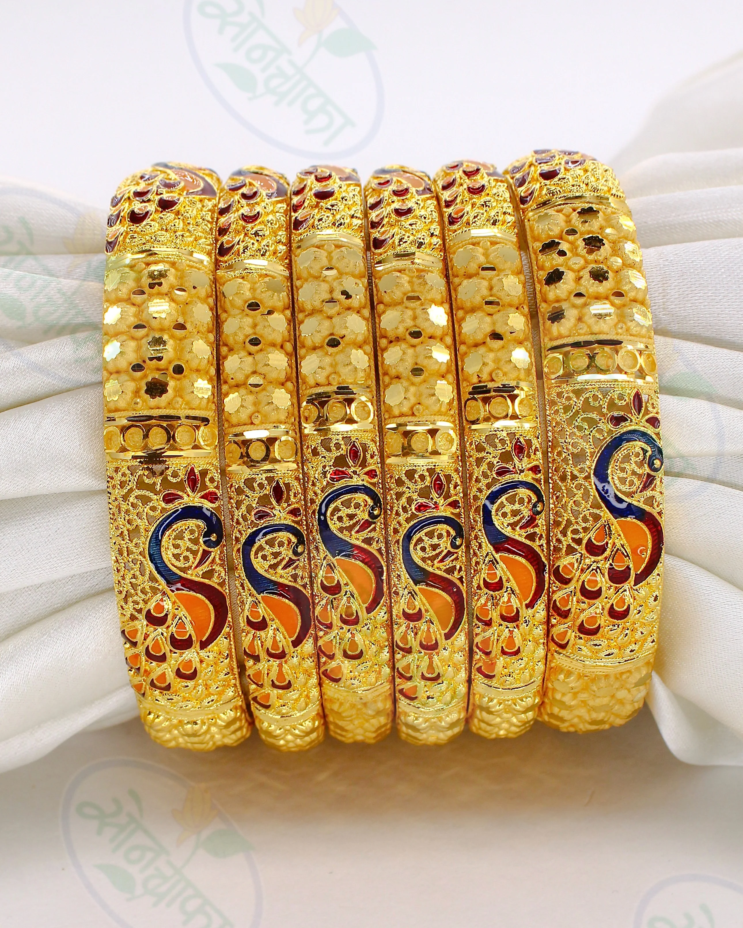 FAIRY PEACOCK DESIGNER BANGLES SET - Image 2