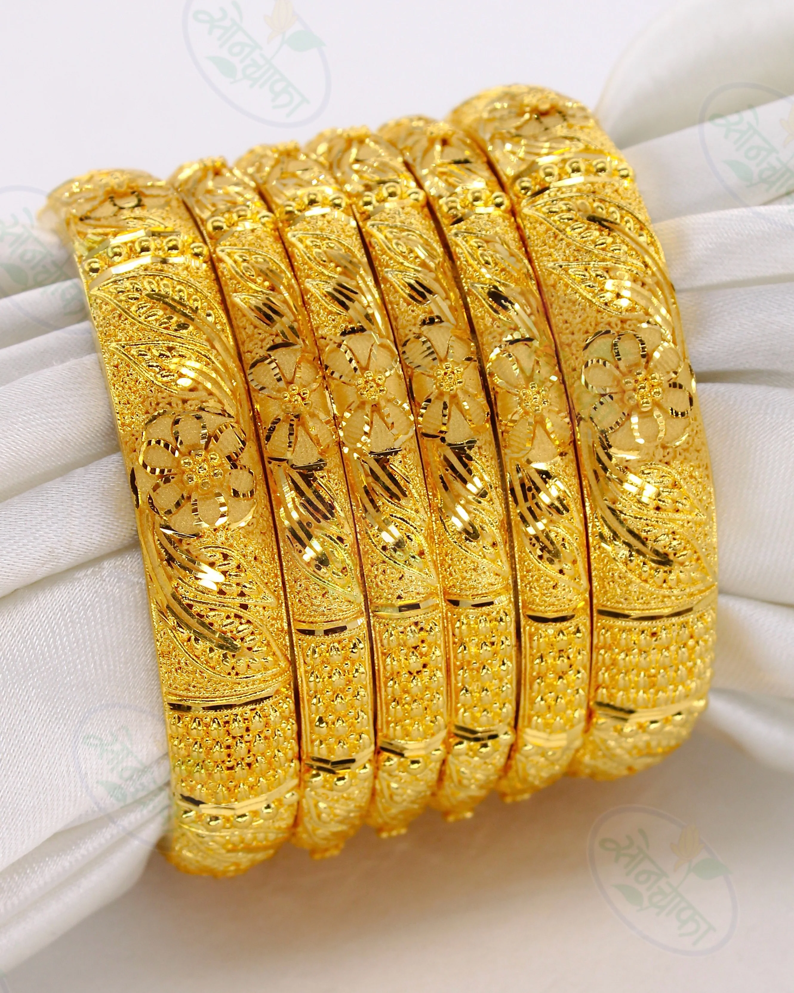FLORAL LEAFY BANGLES SET - Image 2