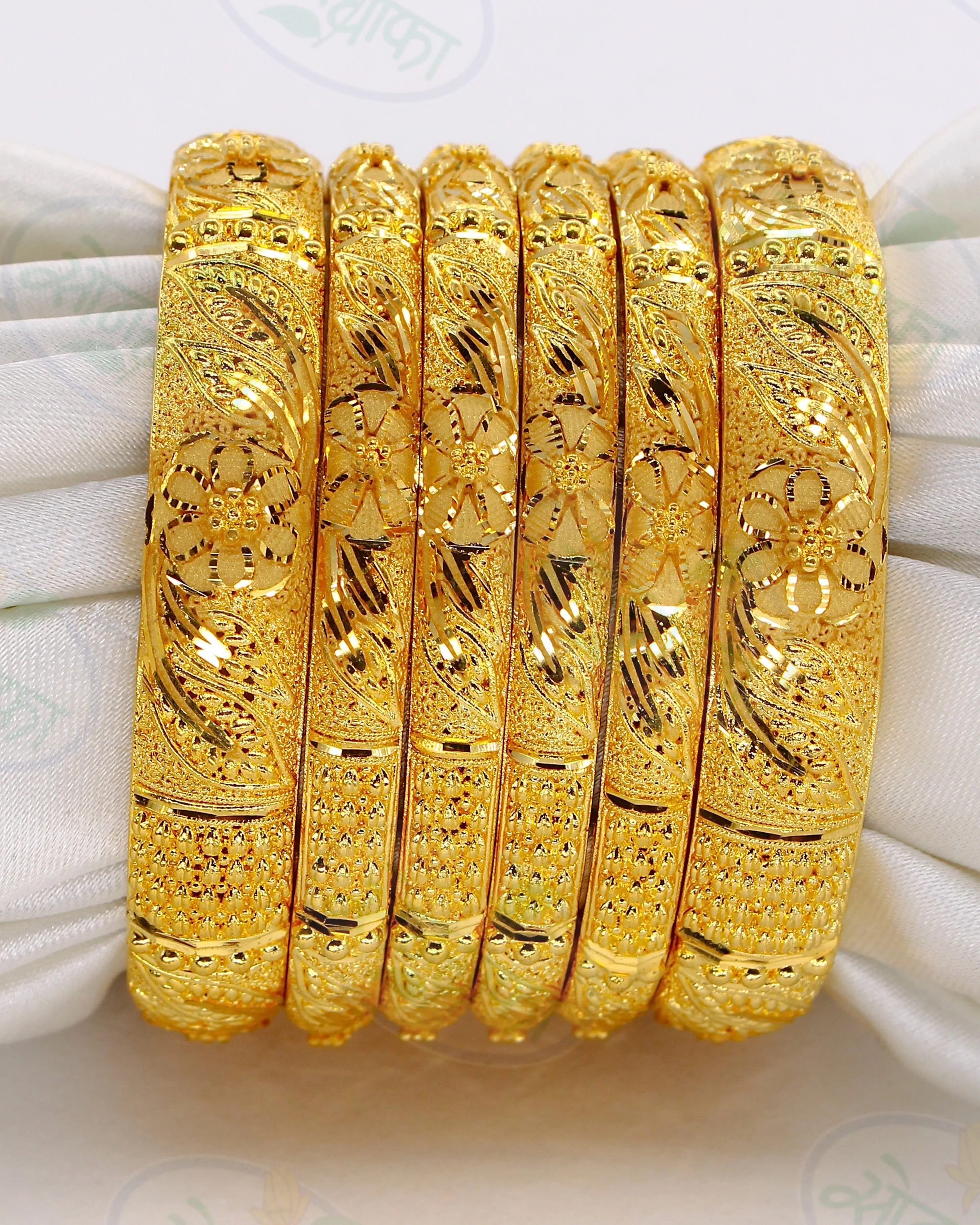 FLORAL LEAFY BANGLES SET - Image 3