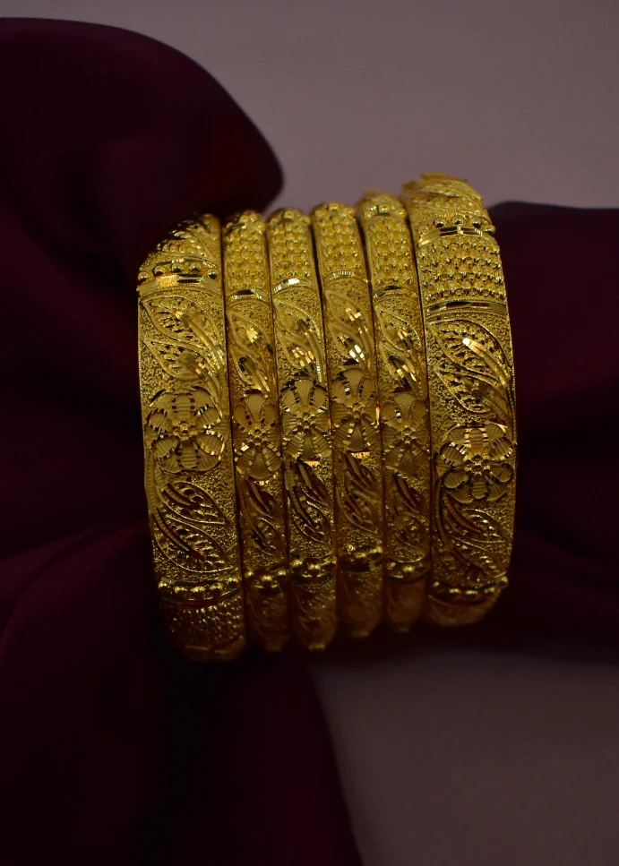 FLORAL LEAFY BANGLES SET - Image 6
