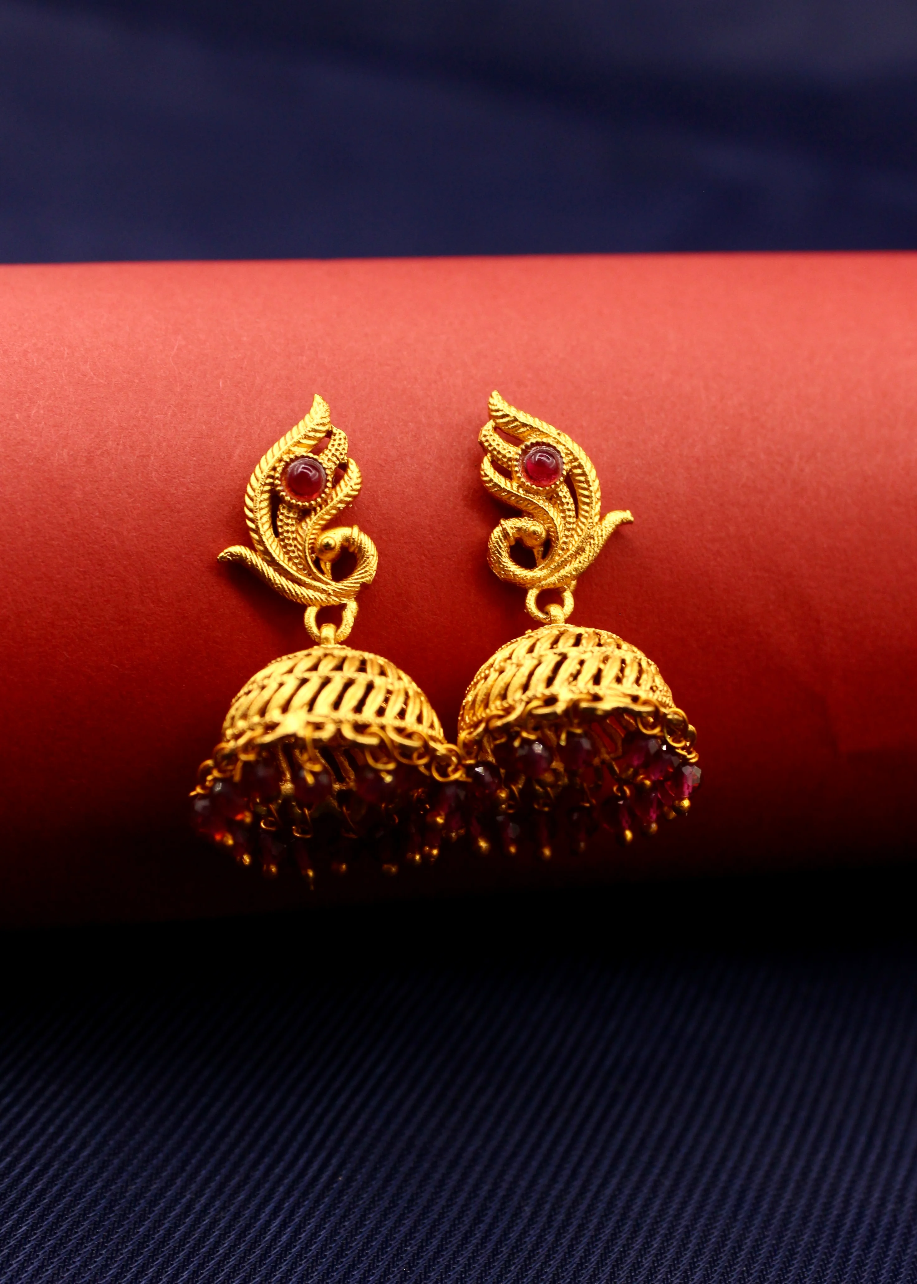 DAINTY PEAFOWL JHUMKI EARRINGS - Image 4