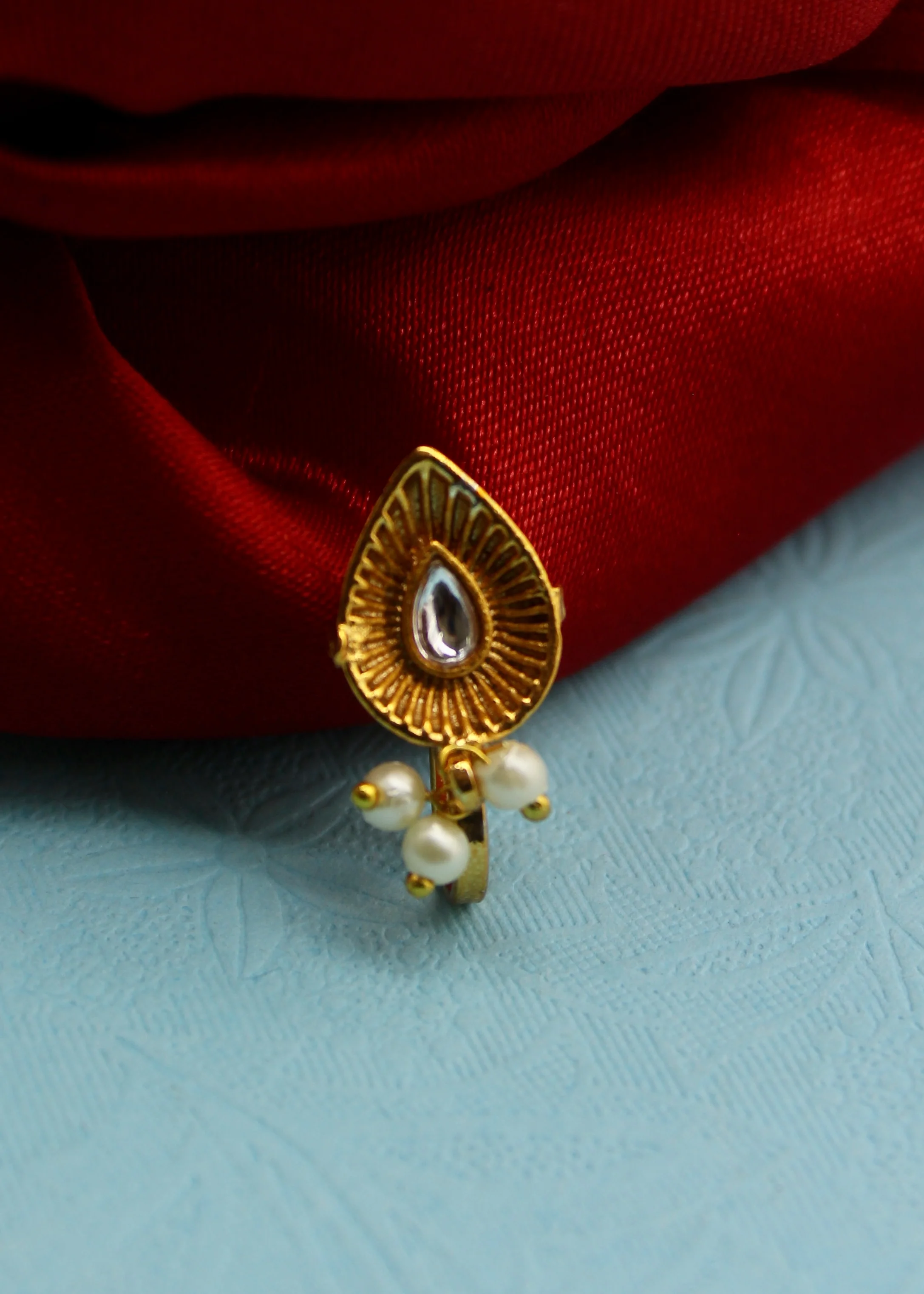 LEAFY ANTIQUE NOSE PIN - Image 6