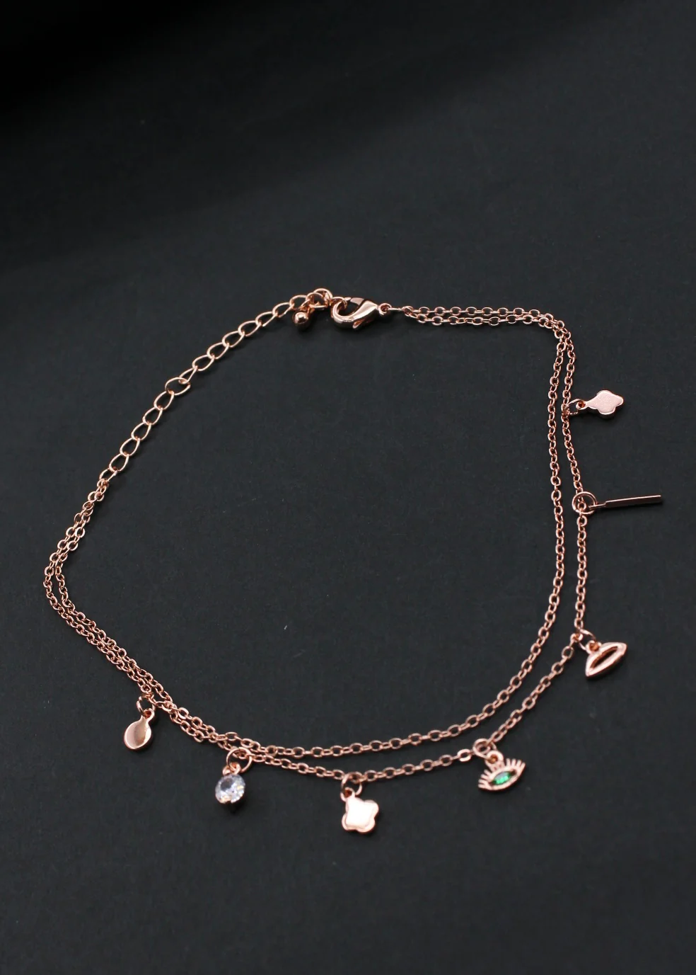 FANCY ROSE GOLD FINISH ANKLET - Image 4