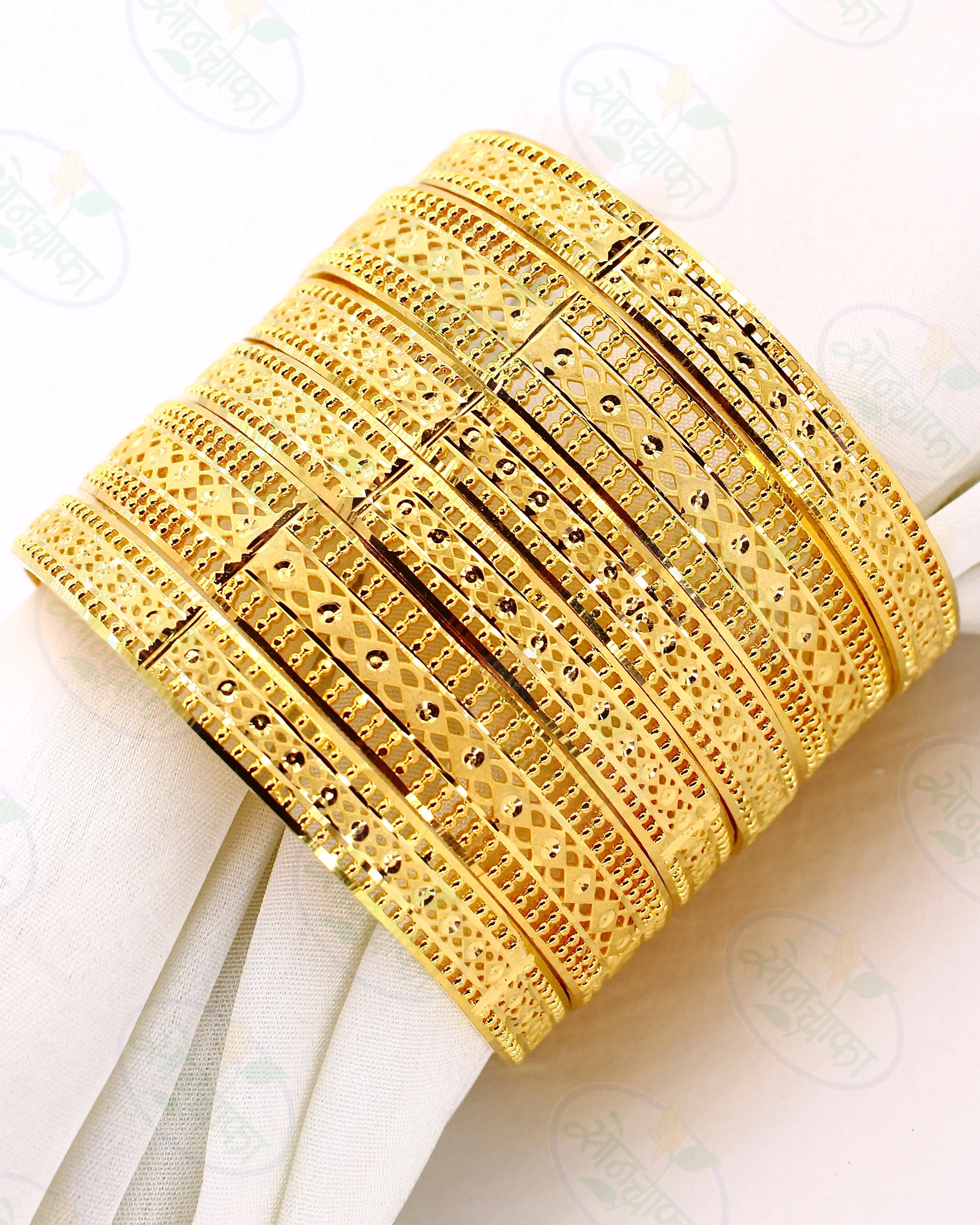 UNIQUELY DESIGNED GOLD PLATED BANGLES - Image 2