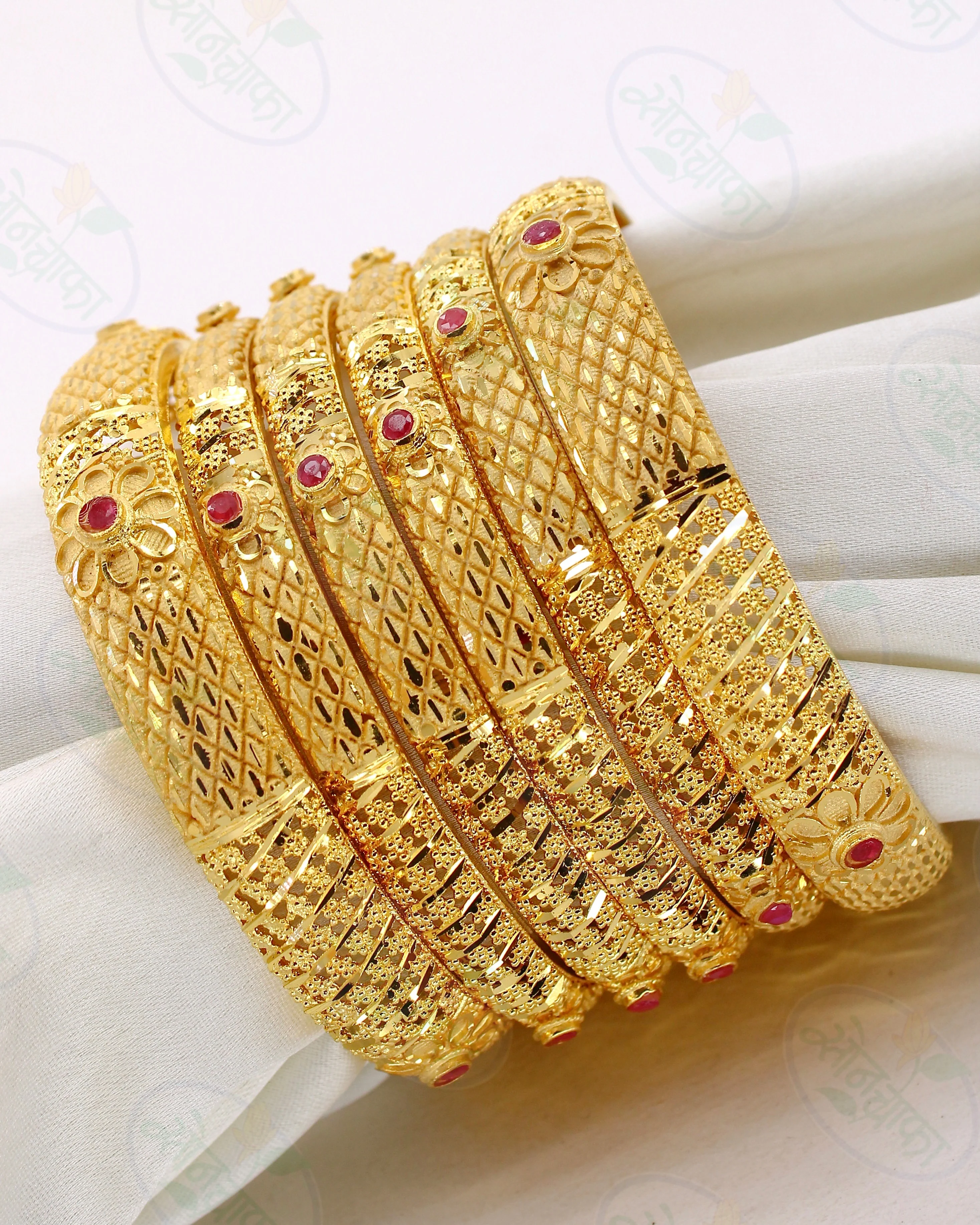 LUXURIOUS GOLD PLATED BANGLES - Image 2