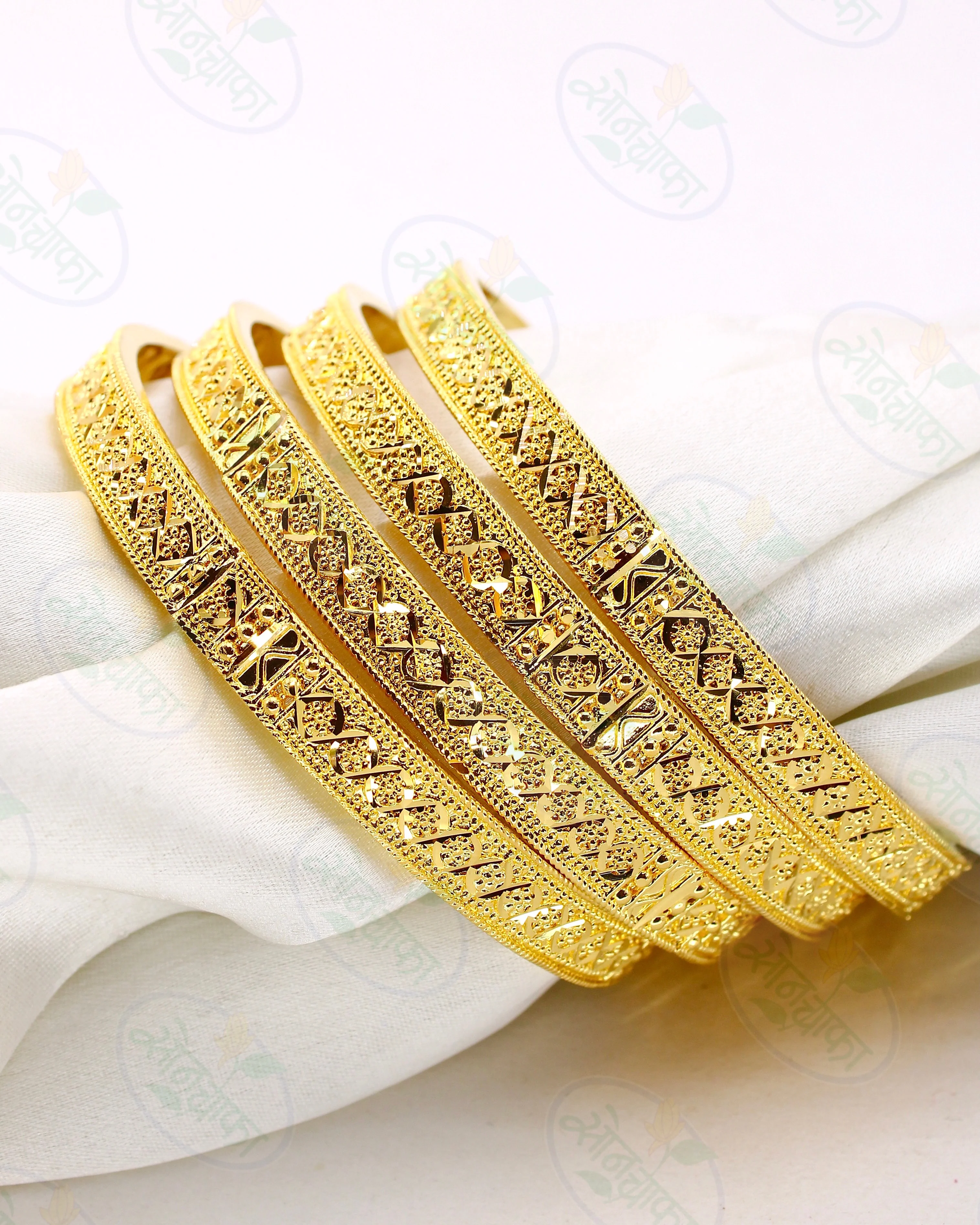REGAL ELEGANCE GOLD PLATED BANGLES - Image 3