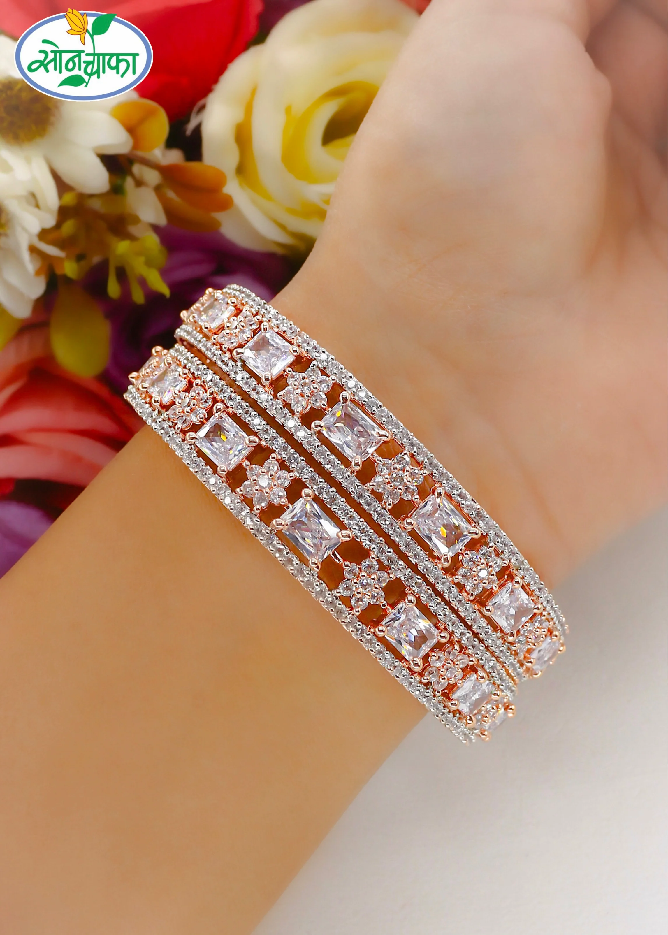 DAZZLING  ROSE GOLD BANGLES