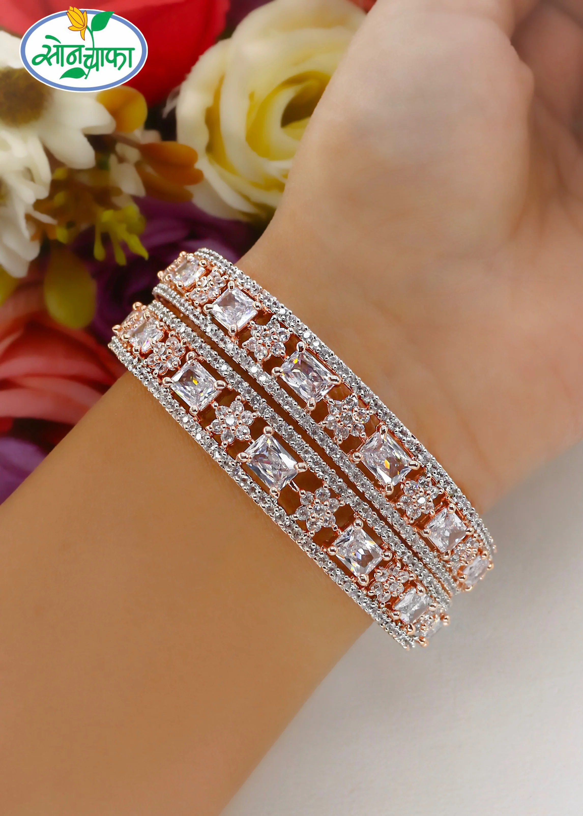 DAZZLING  ROSE GOLD BANGLES - Image 2