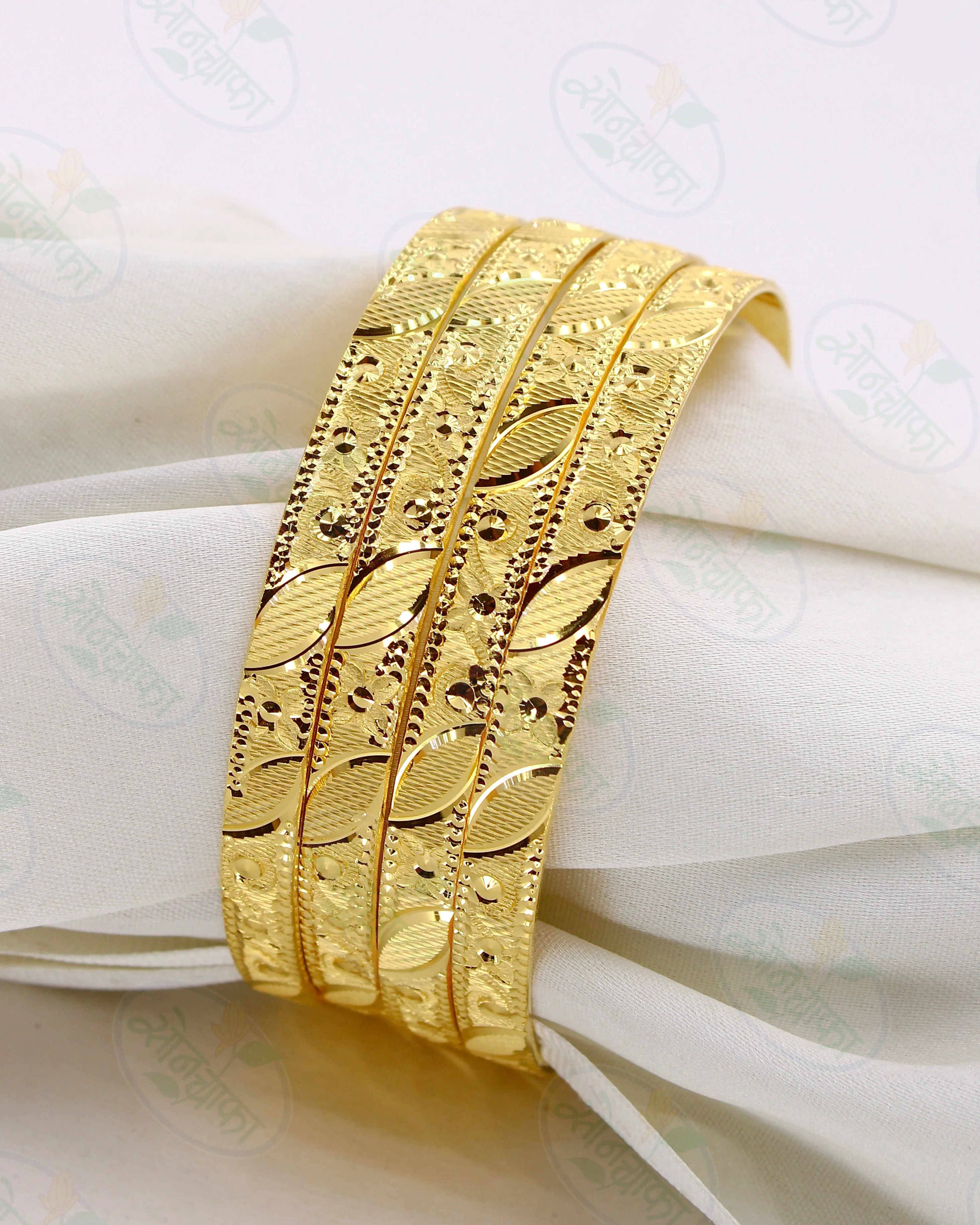 TRADITIONAL FANCY GOLD PLATED BANGLES - Image 2