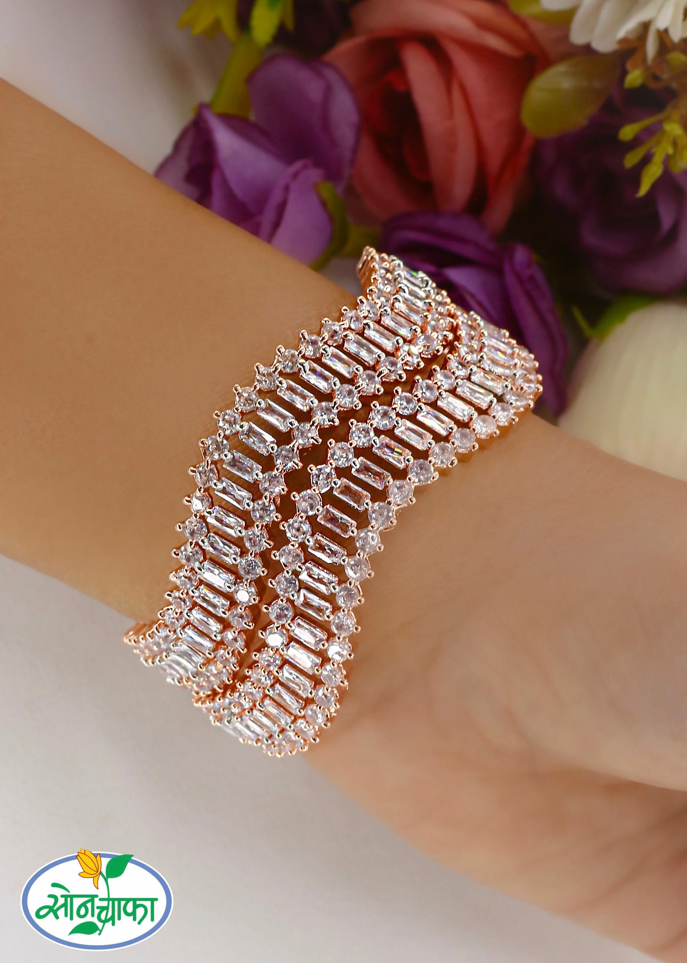 BOLD WAVES DIAMOND BANGLES - Image 2