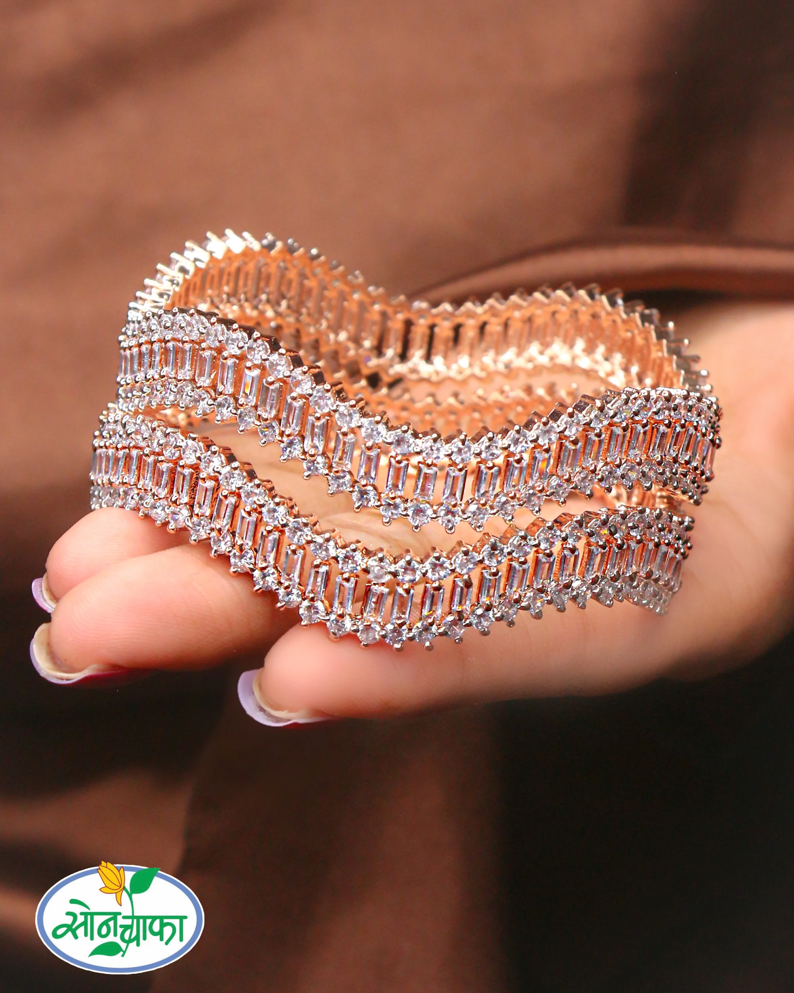 BOLD WAVES DIAMOND BANGLES - Image 3