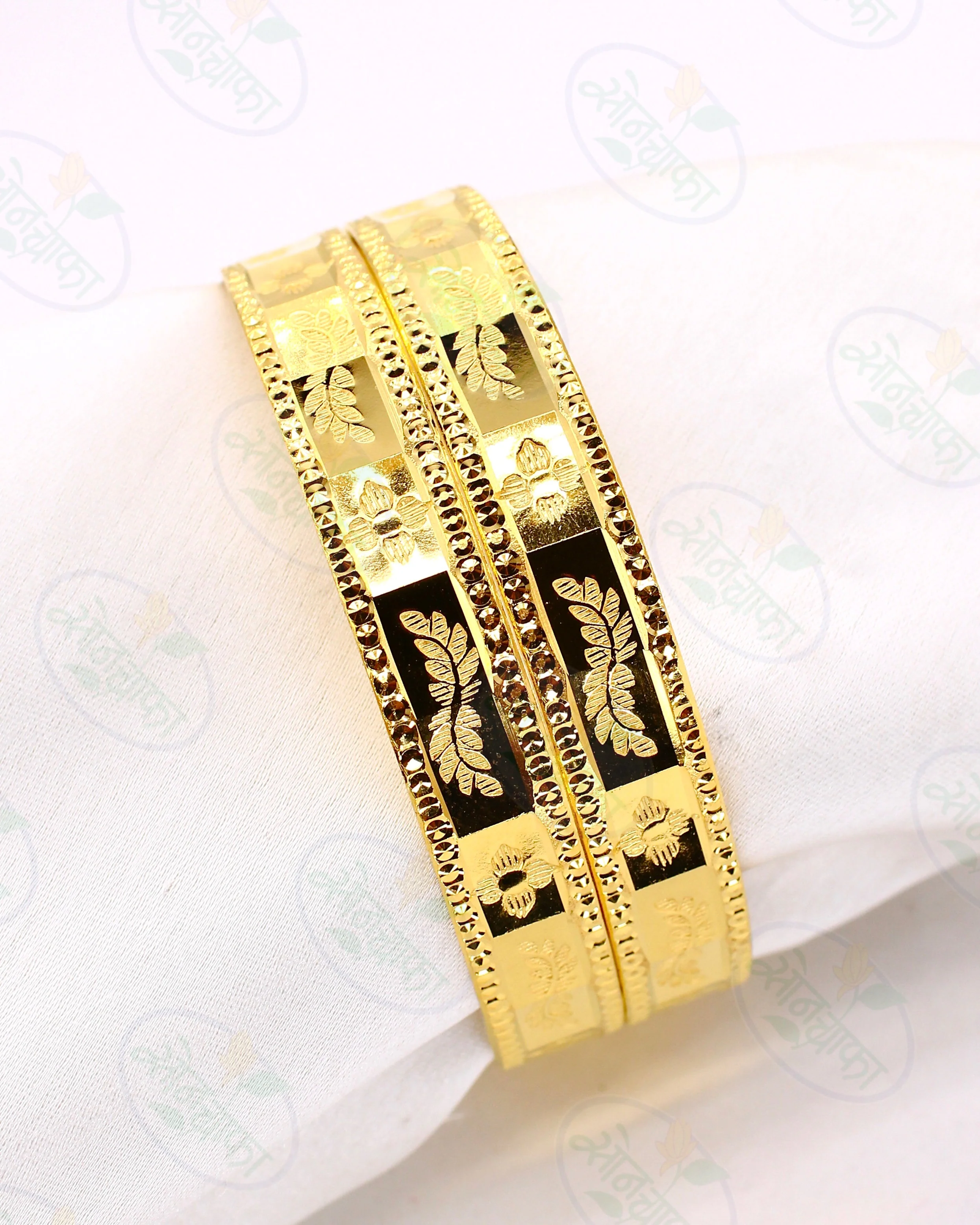 NATURE INSPIRED GOLD PLATED BANGLES
