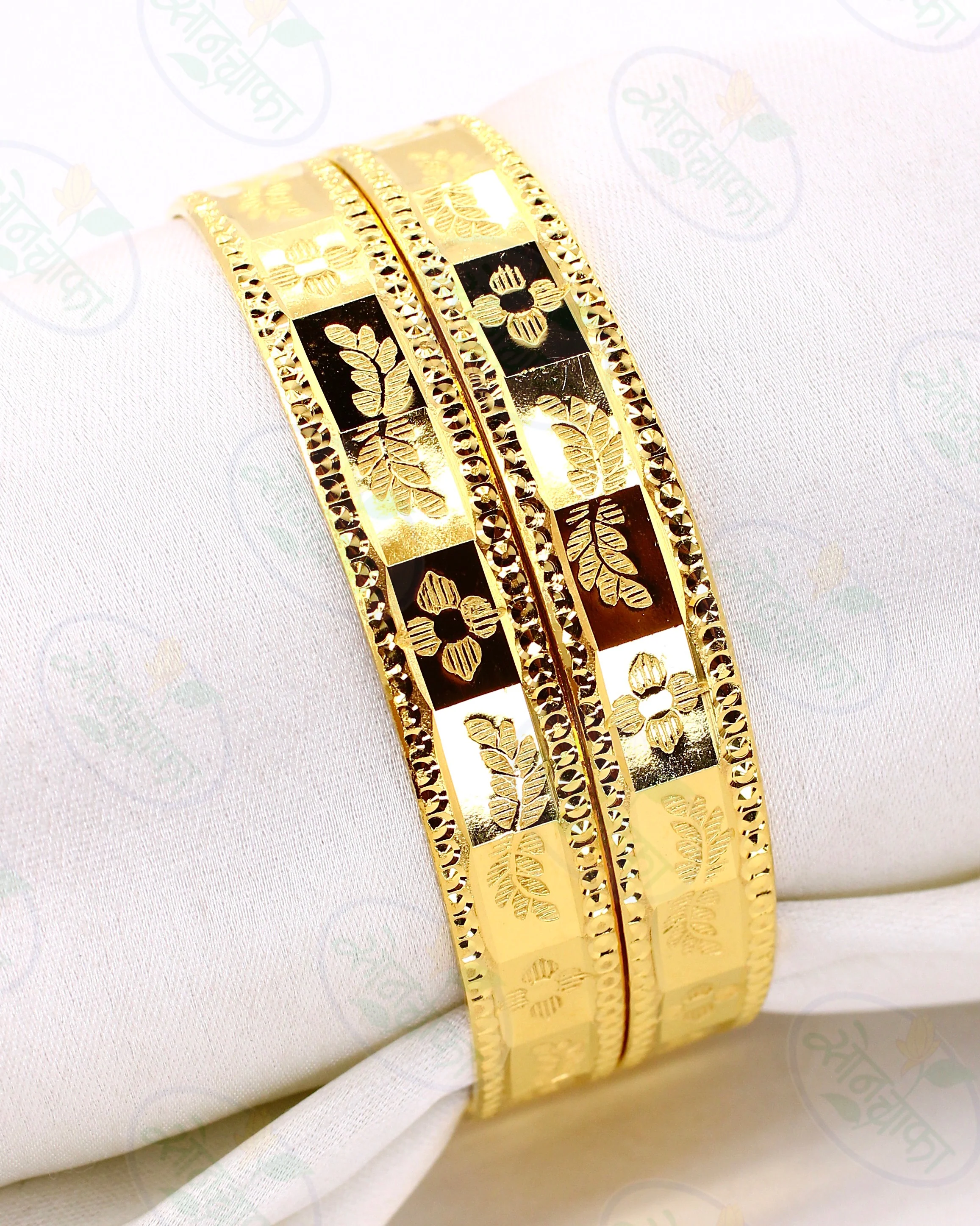 NATURE INSPIRED GOLD PLATED BANGLES - Image 2