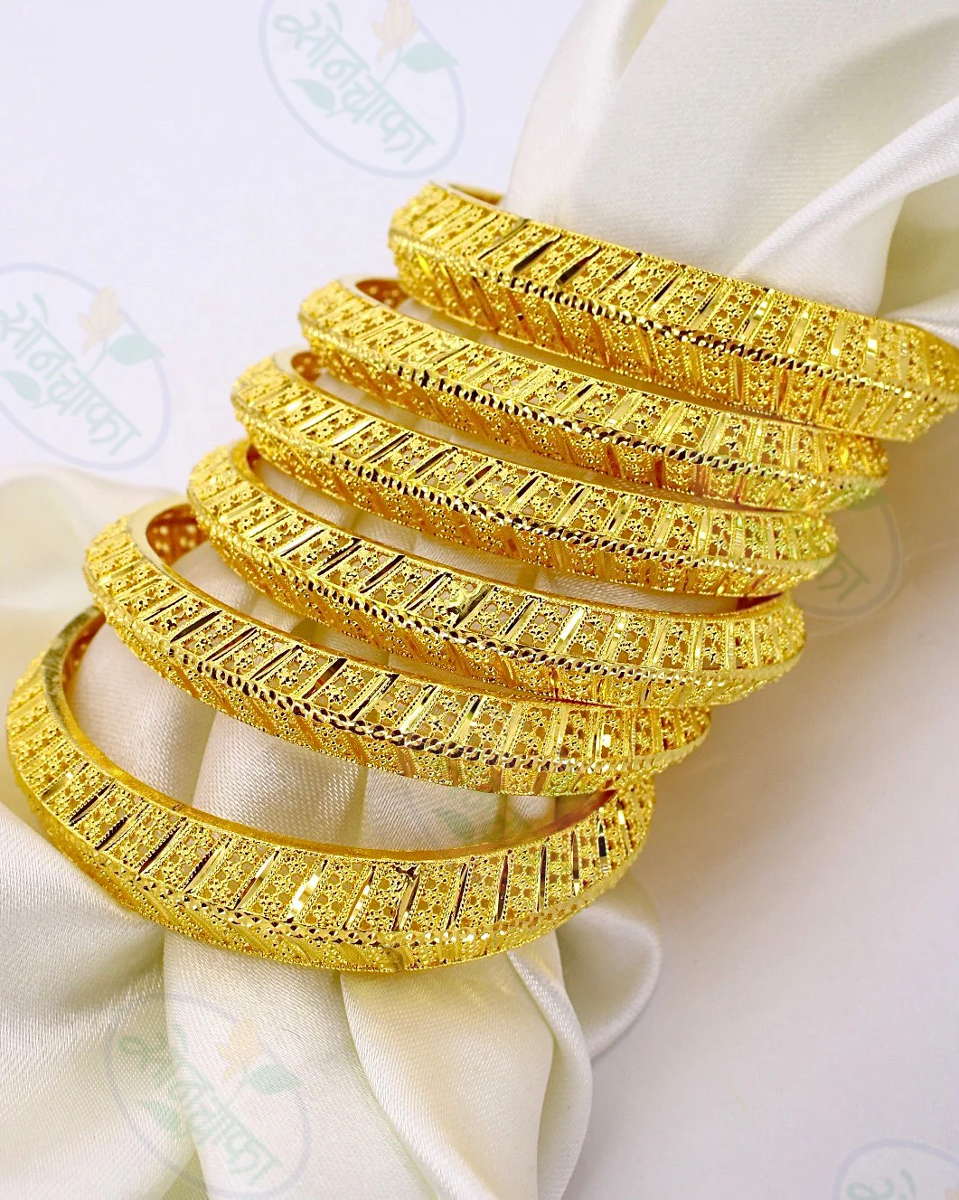 UNIQUE DESIGNER GOLD PLATED BANGLES - Image 3