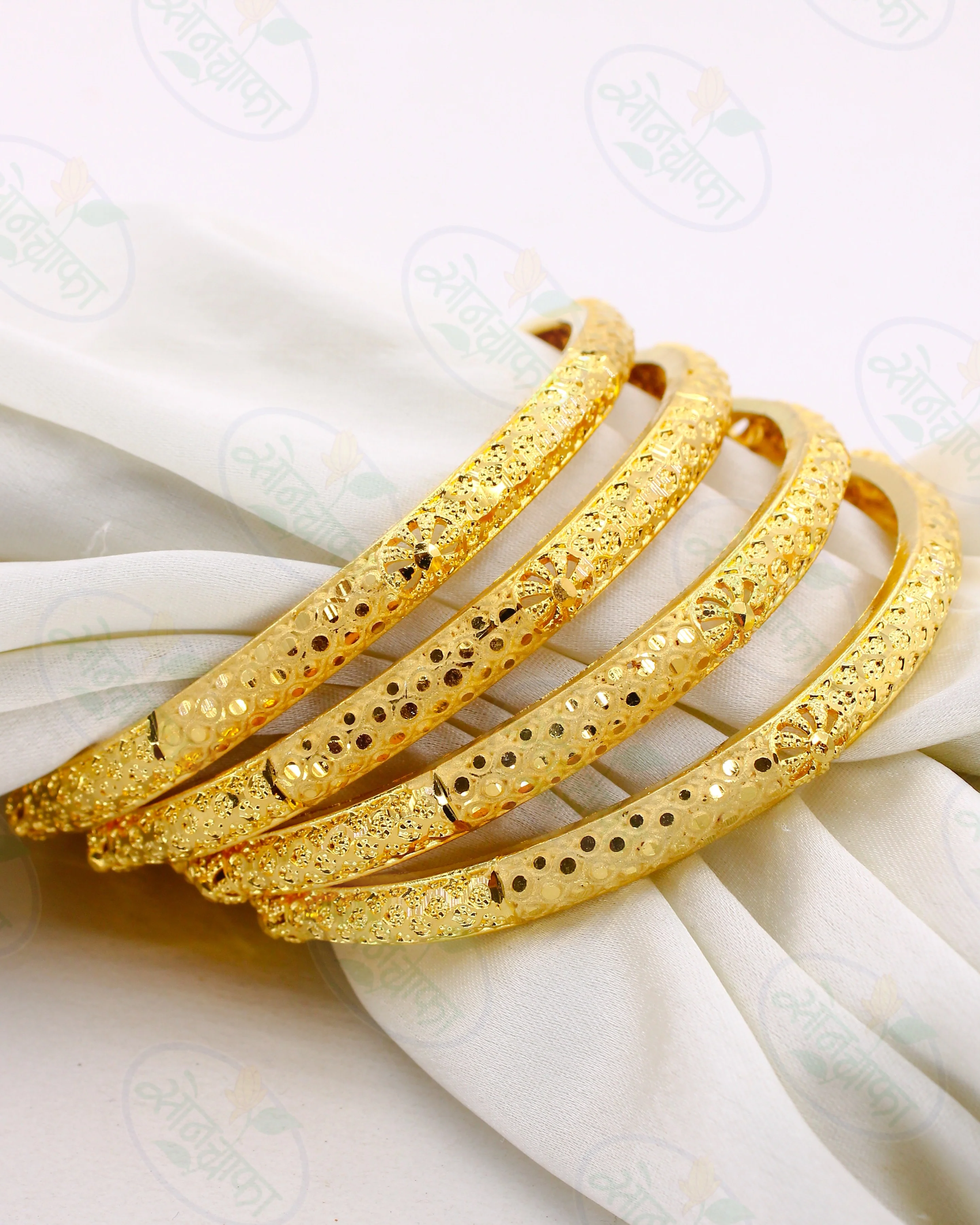 ARTISTIC DESIGN FANCY GOLD PLATED BANGLES - Image 3
