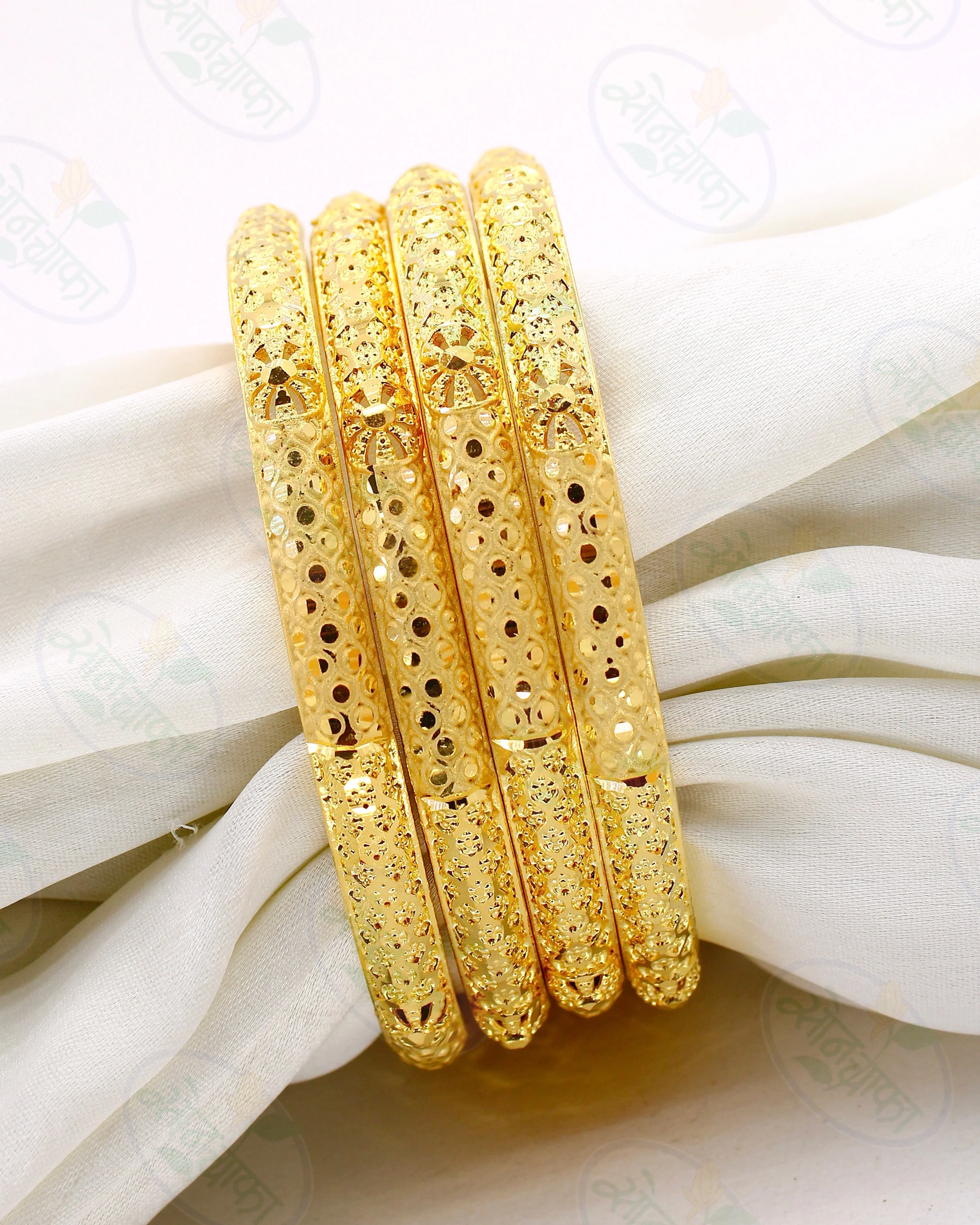 ARTISTIC DESIGN FANCY GOLD PLATED BANGLES - Image 4