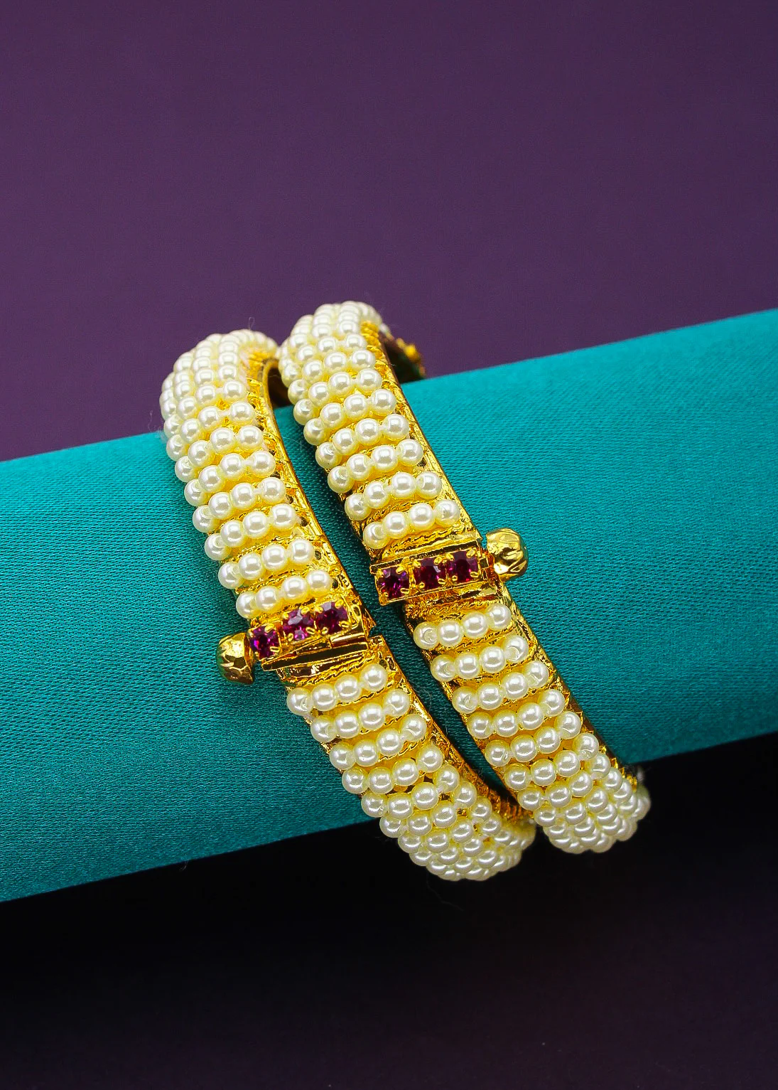 SPLENDID PEARL BEADS BANGLES - Image 2