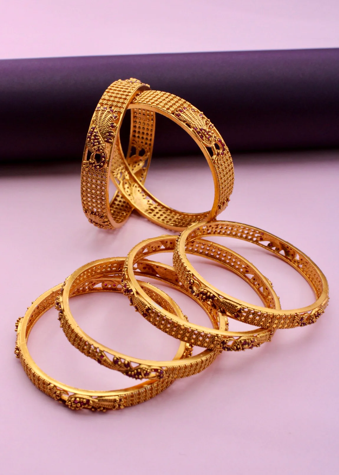 MARVELLOUS PEACOCK MATTE BANGLES - Image 5