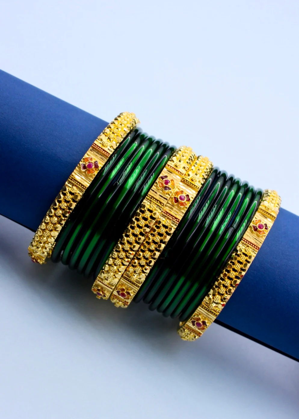 FLOWERET GOLD PLATED BANGLES - Image 8