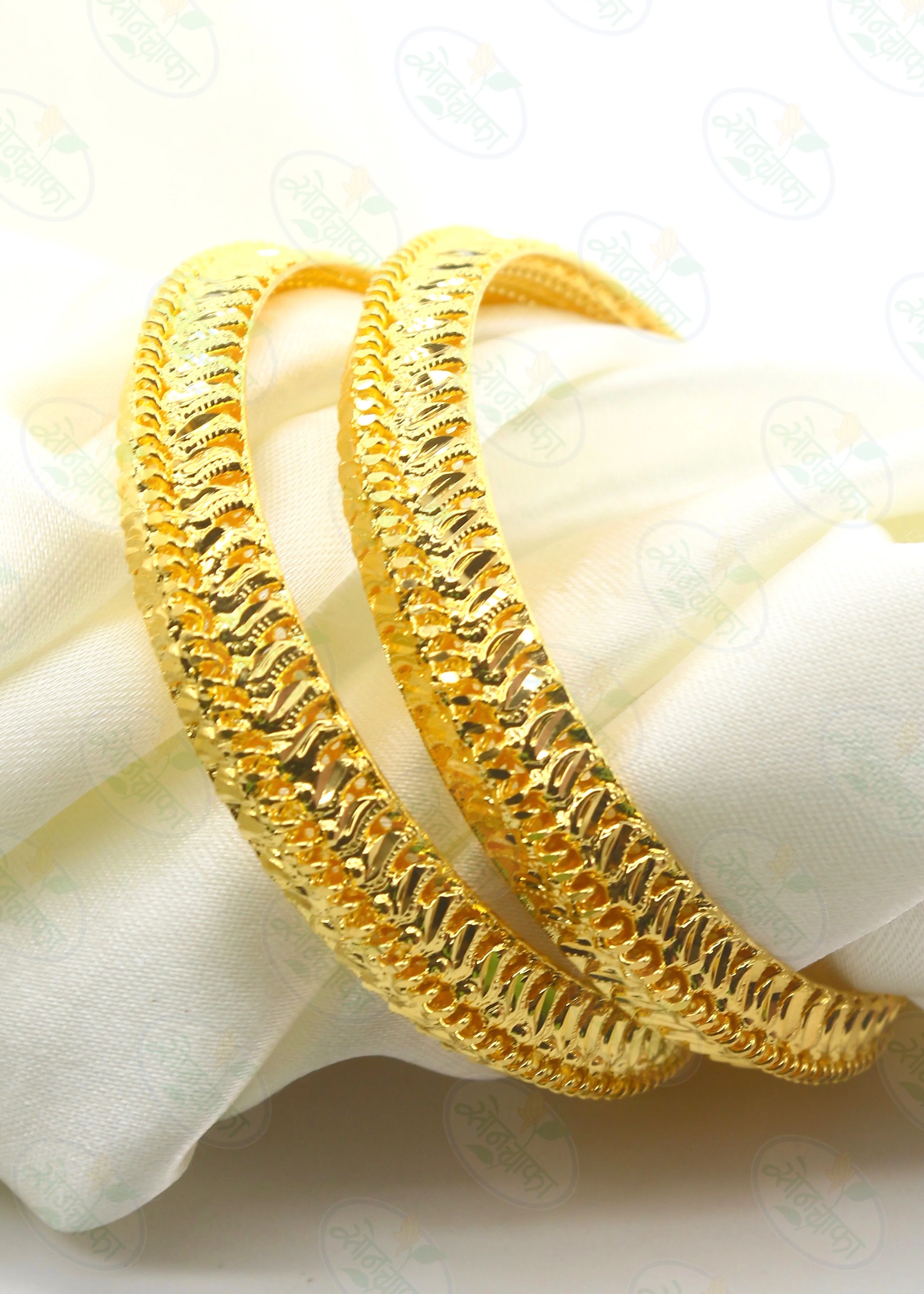 GRACEFUL GOLD PLATED BANGLES - Image 2