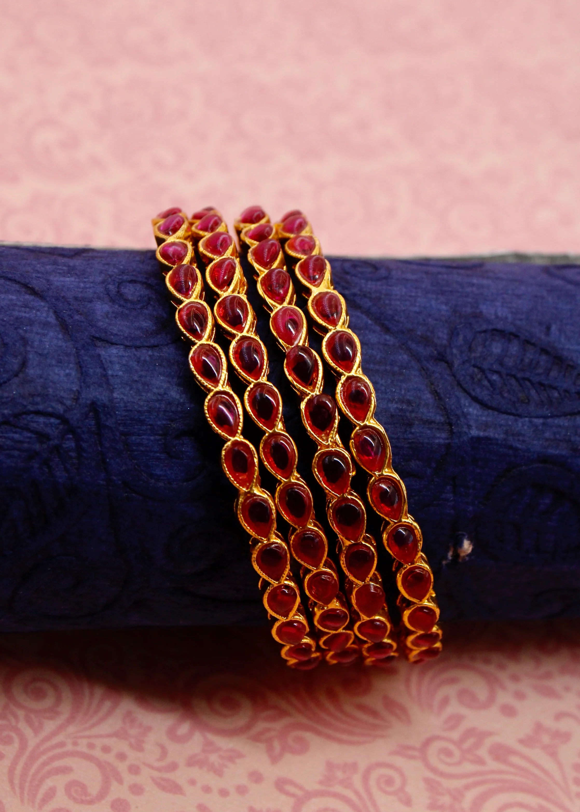 RUBY STONE DESIGNER BANGLES - Image 2
