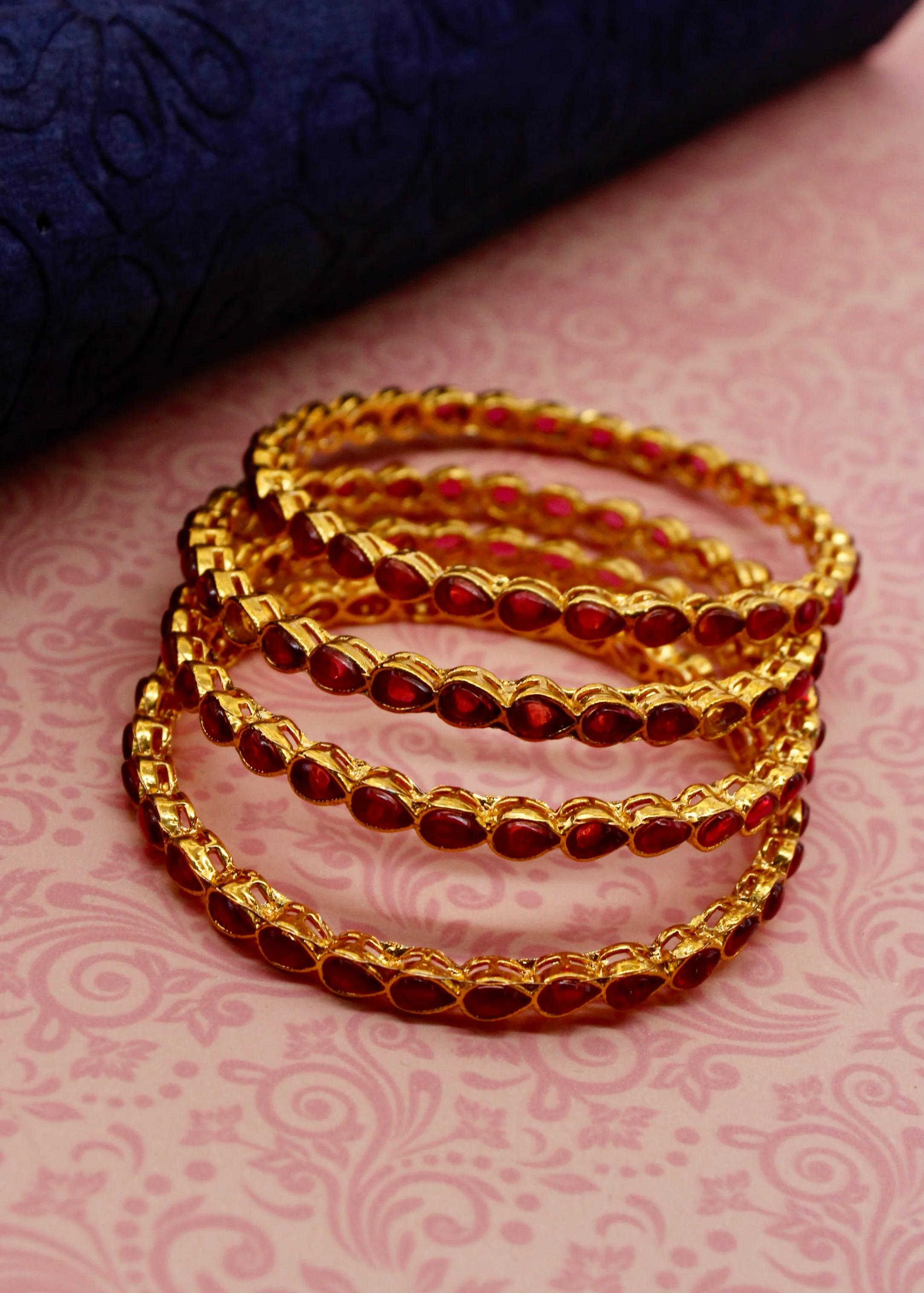 RUBY STONE DESIGNER BANGLES - Image 3