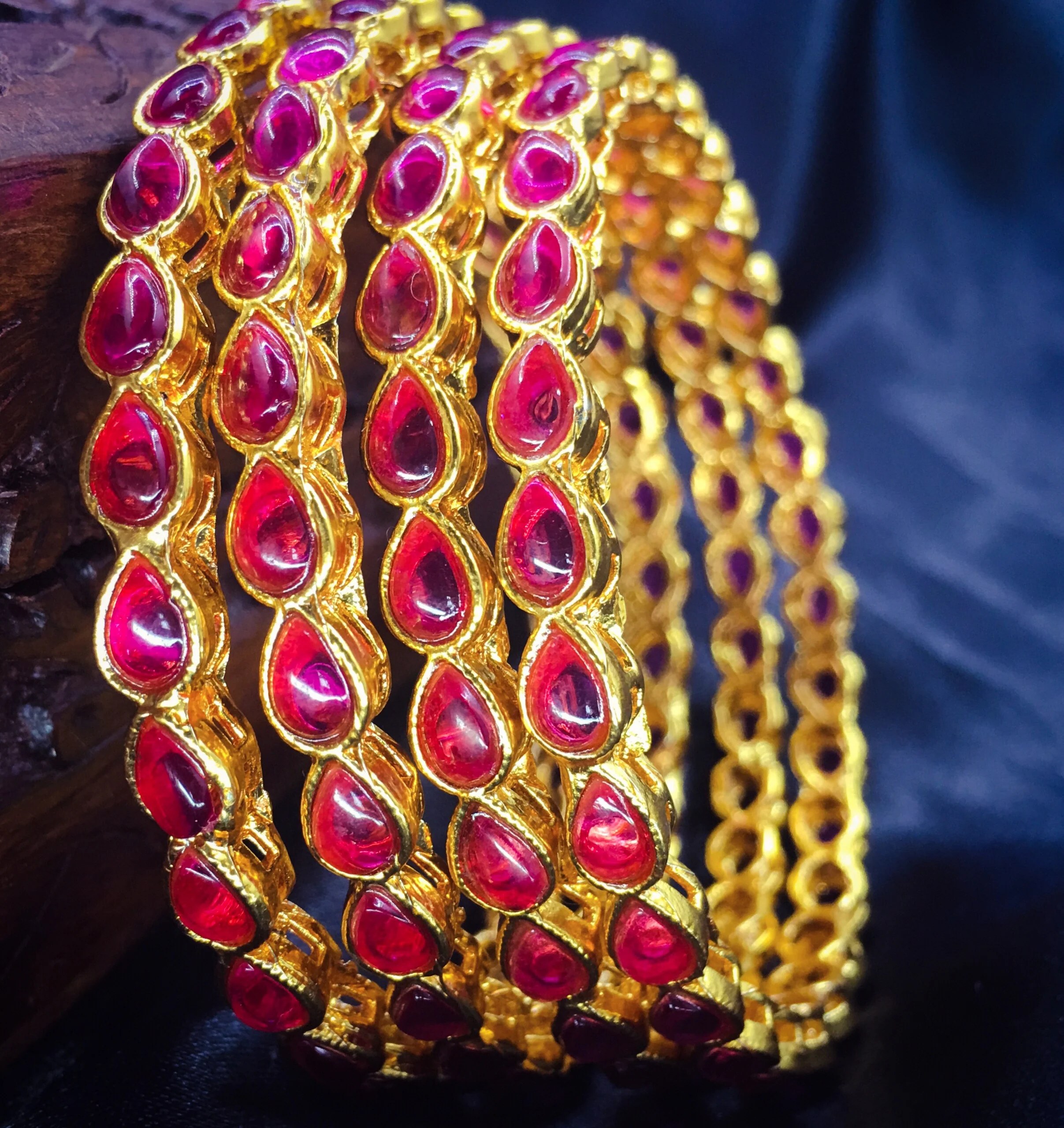 RUBY STONE DESIGNER BANGLES - Image 5