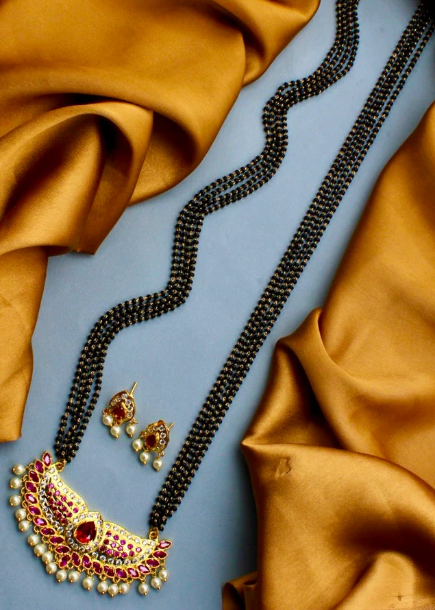 BLISSFUL FLORAL PEACOCK MANGALSUTRA - Image 2