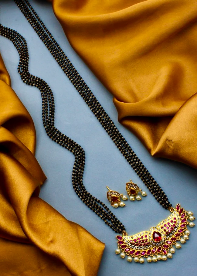 BLISSFUL FLORAL PEACOCK MANGALSUTRA - Image 3