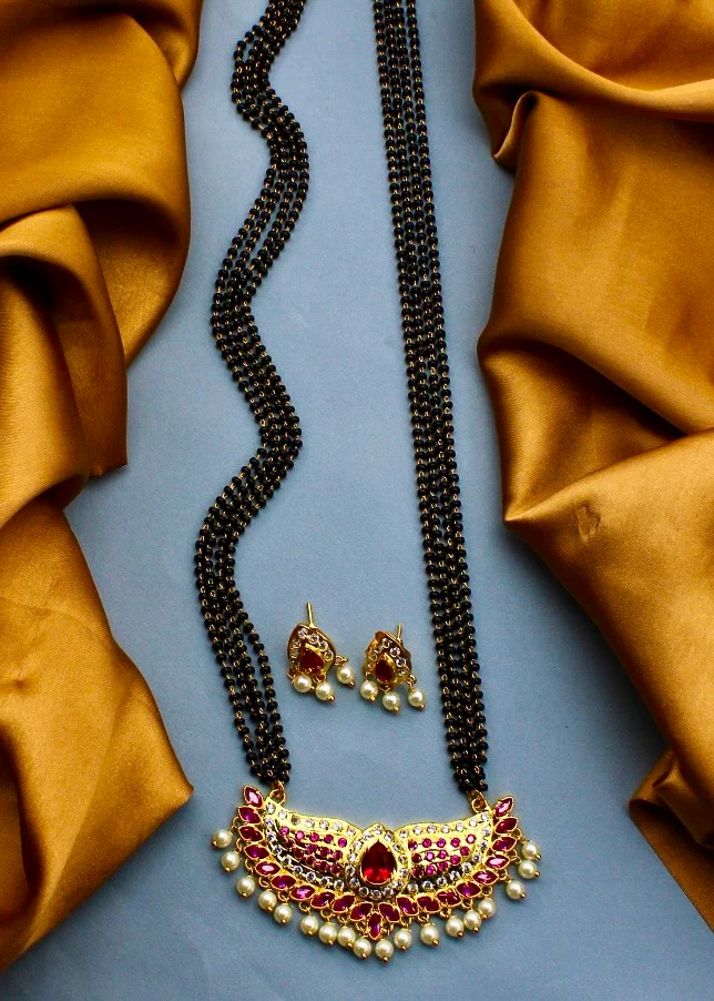 BLISSFUL FLORAL PEACOCK MANGALSUTRA - Image 4