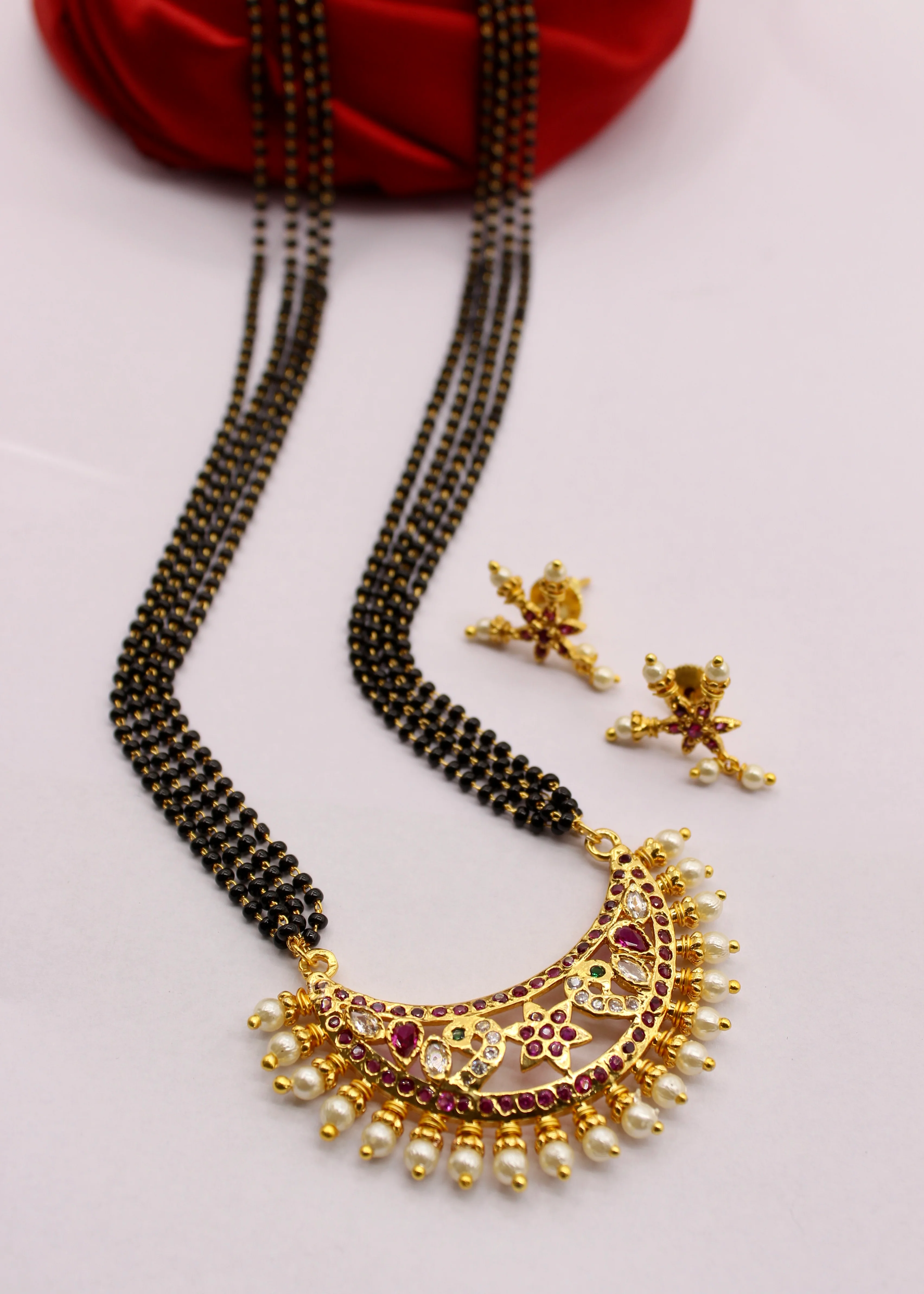 BLISSFUL FLORAL PEACOCK MANGALSUTRA - Image 7