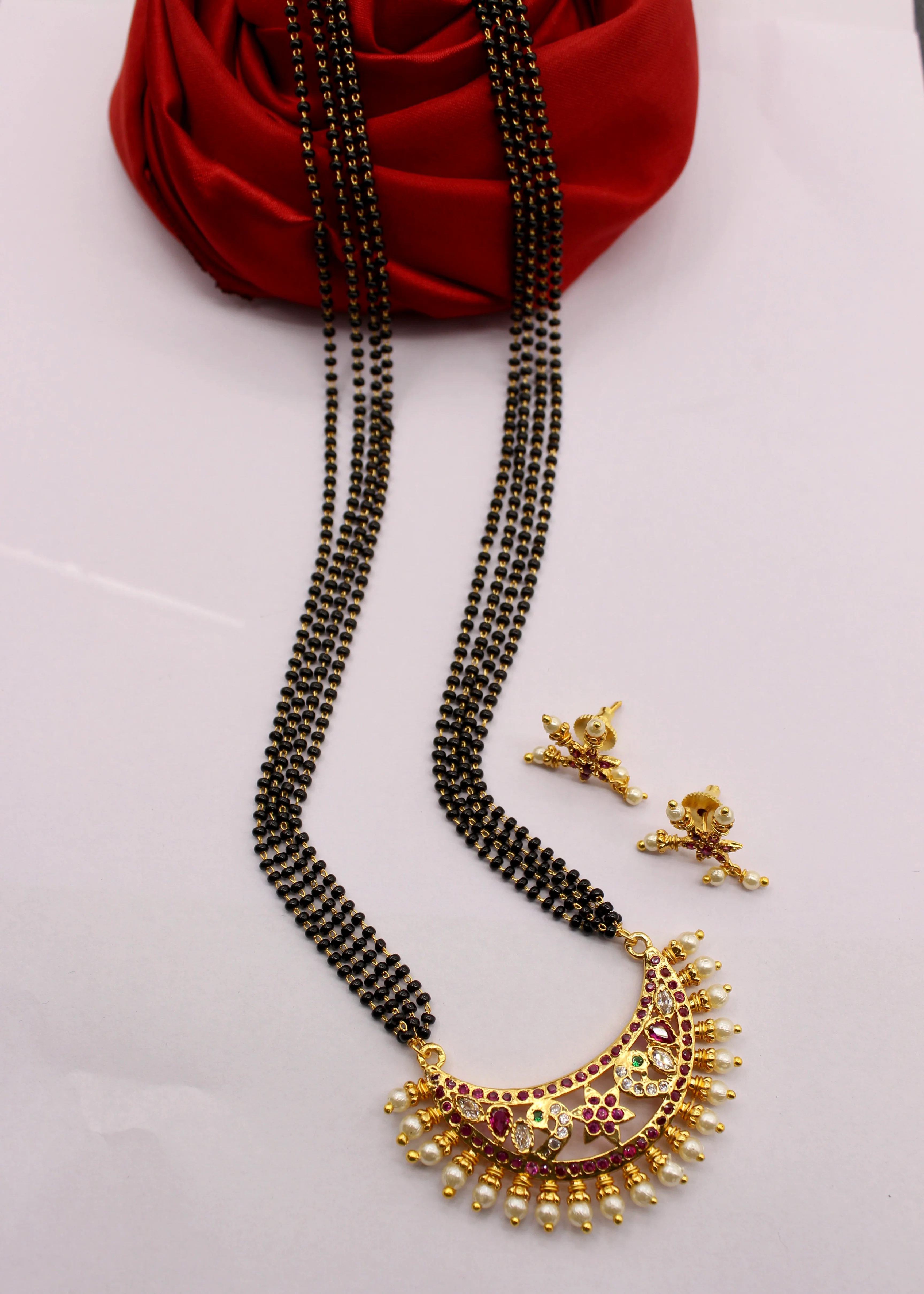BLISSFUL FLORAL PEACOCK MANGALSUTRA - Image 8