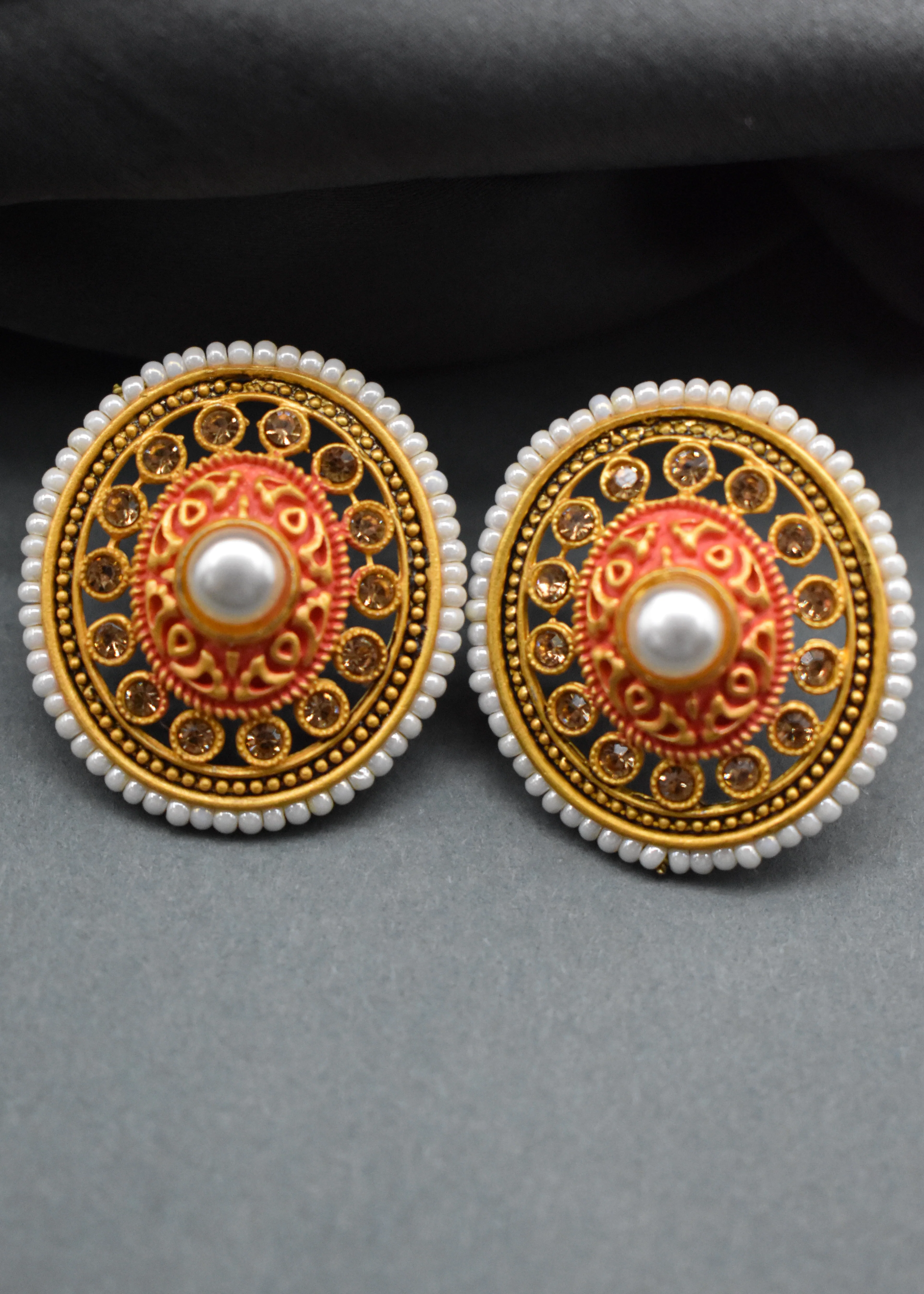 MULTI COLOUR OVAL SHAPE EARRINGS