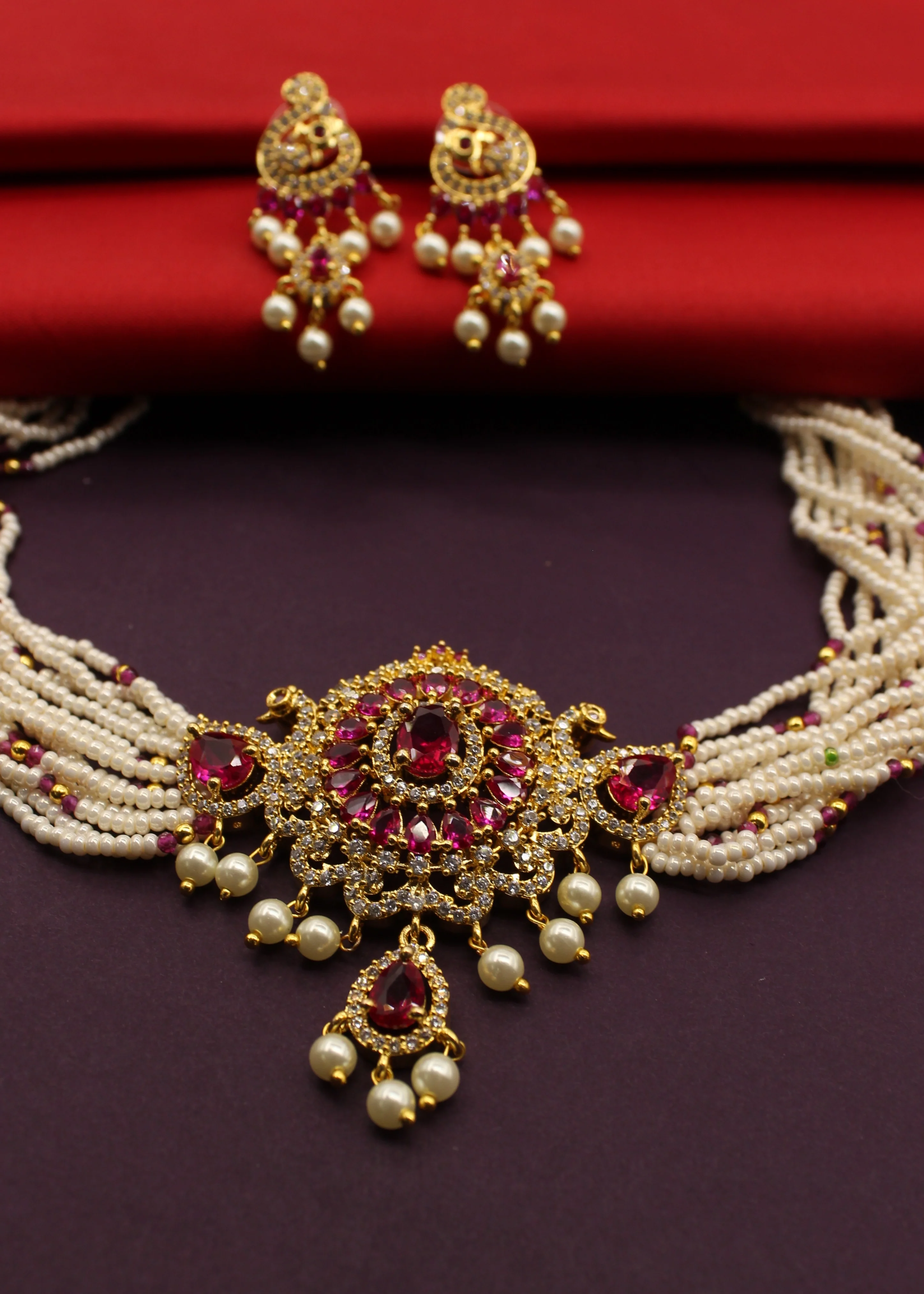 MAJESTIC PEACOCK MOTI NECKLACE - Image 4
