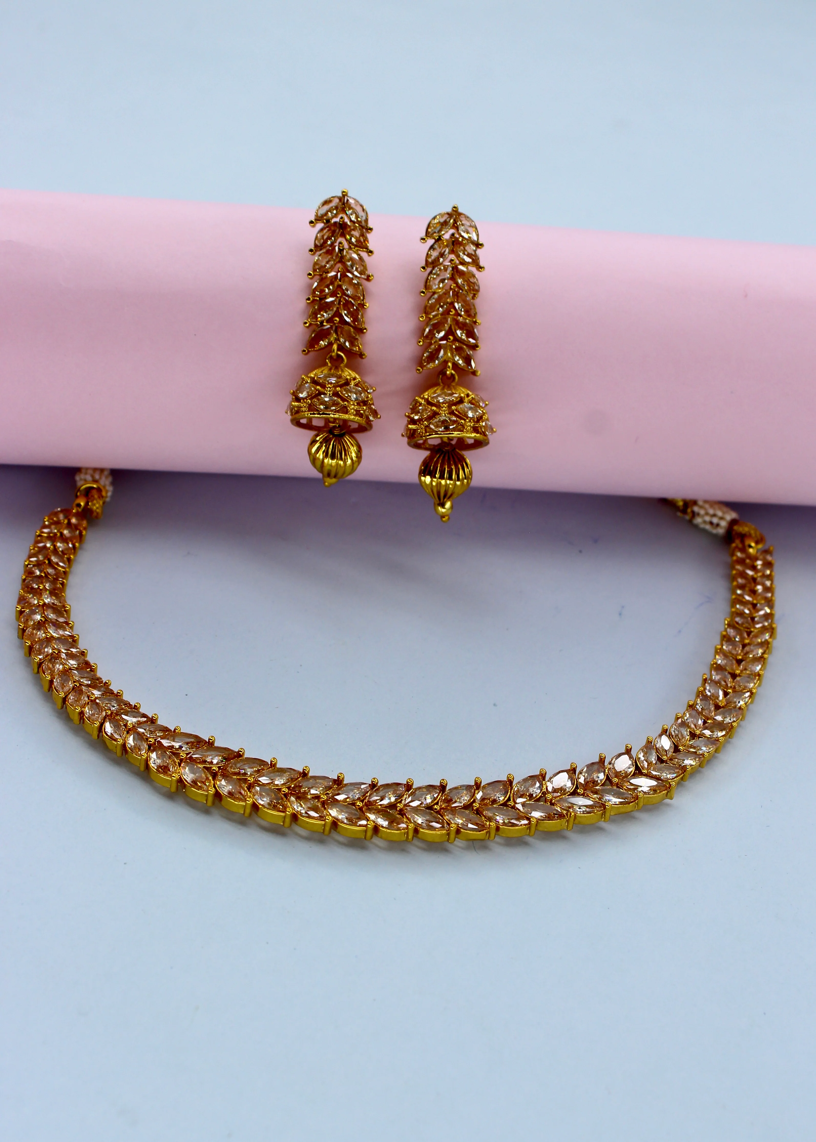 PEACH STONE DESIGNER NECKLACE - Image 4
