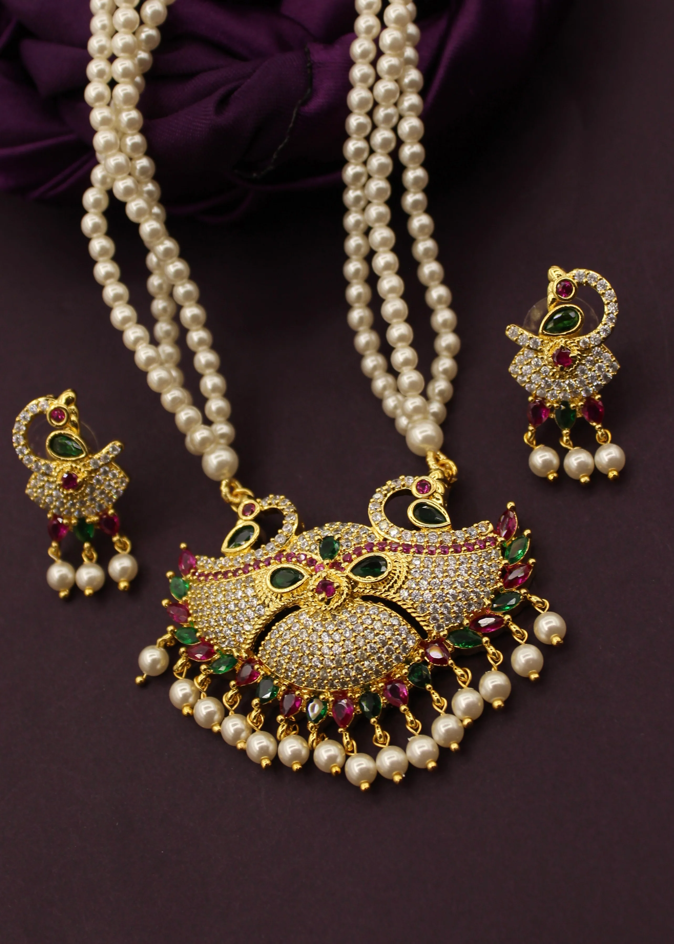 GRACEFUL DESIGNER MOTI NECKLACE - Image 9