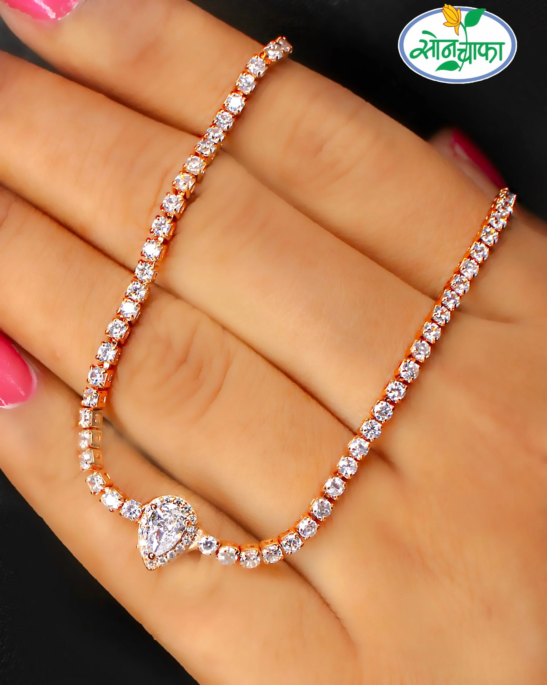 FANCIABLE DROPLET DIAMOND NECKLACE - Image 2