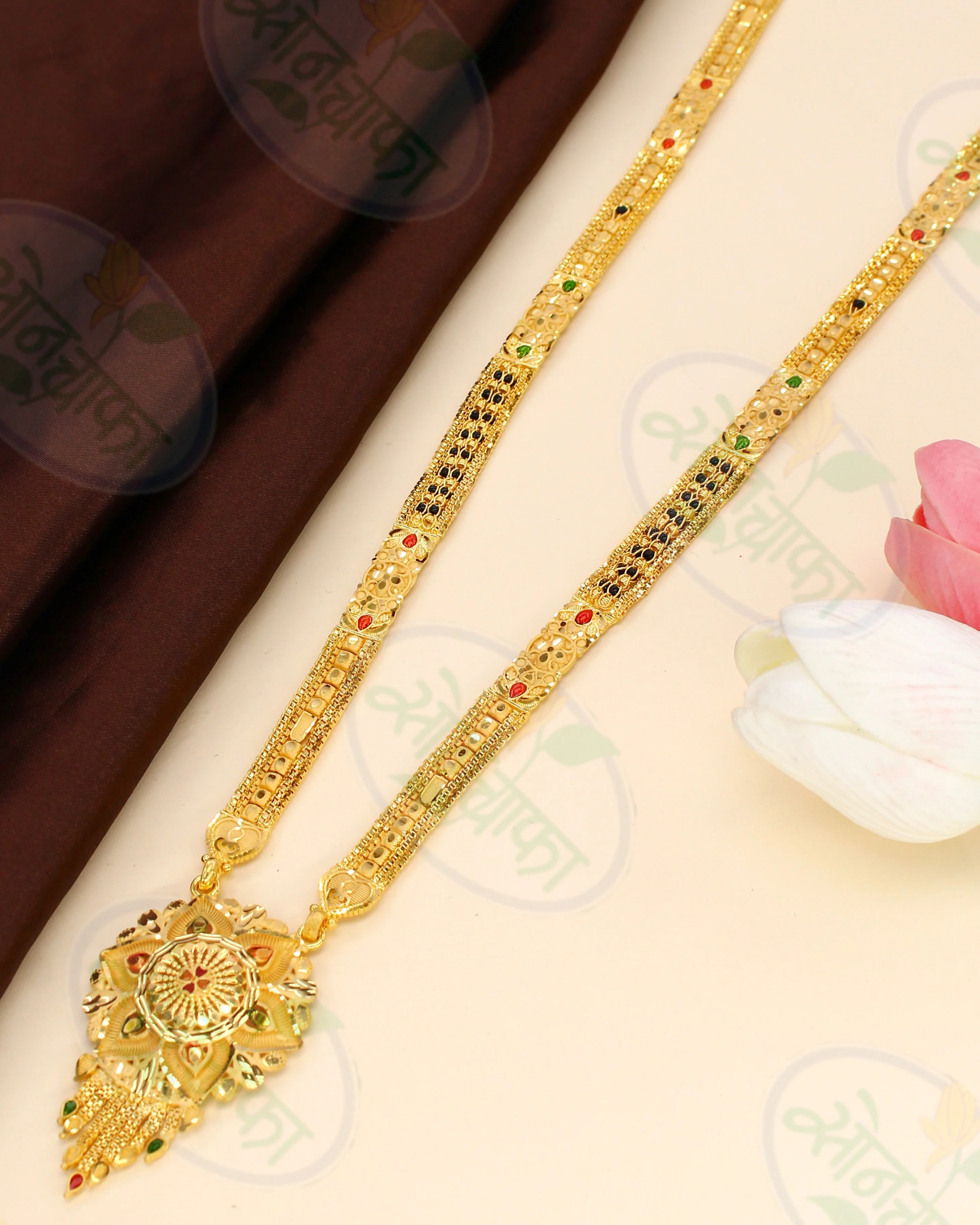 GRACY FLORAL GOLDEN MANGALSUTRA - Image 2