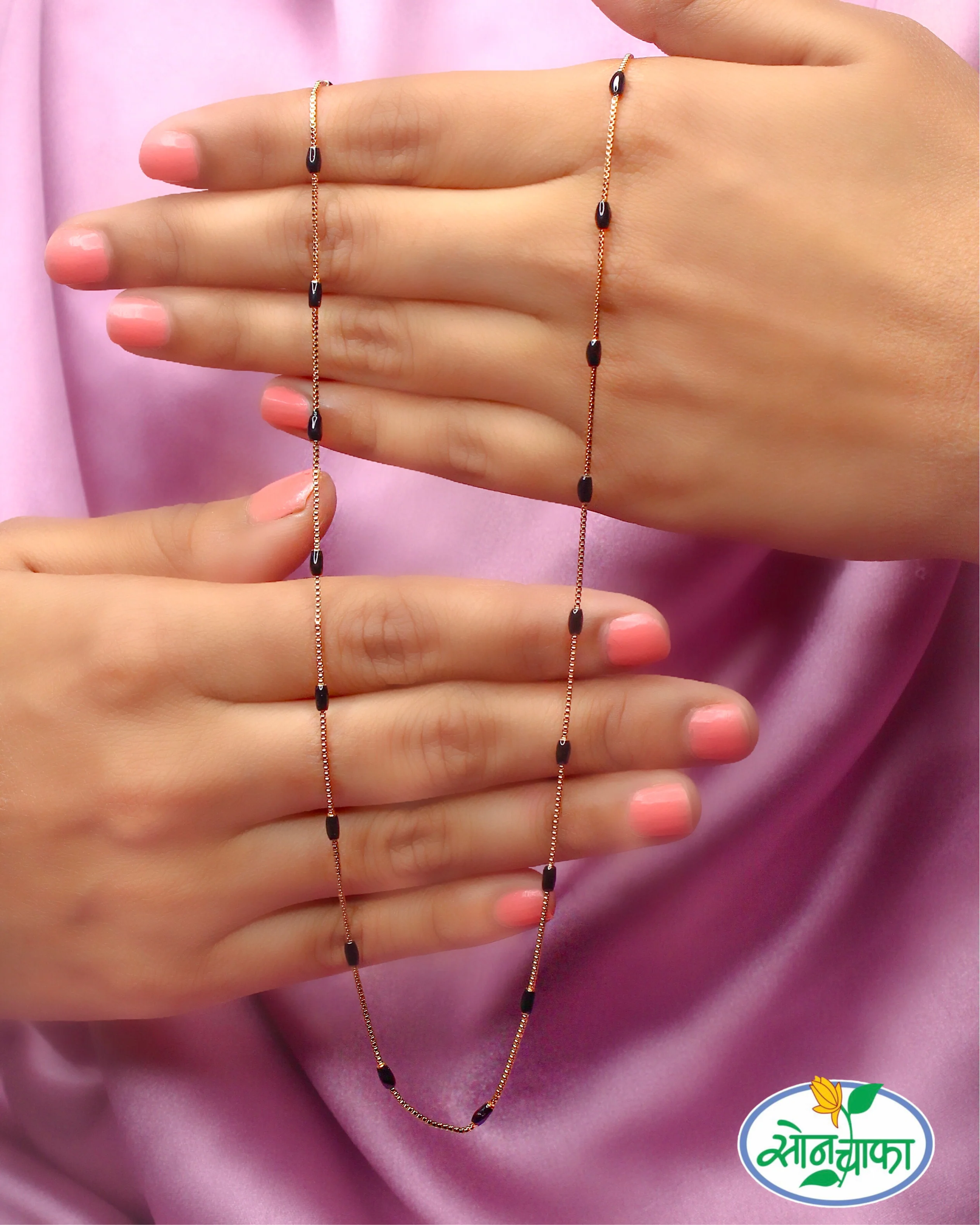 DESIGNER BLACK BEADS CHAIN - Image 2