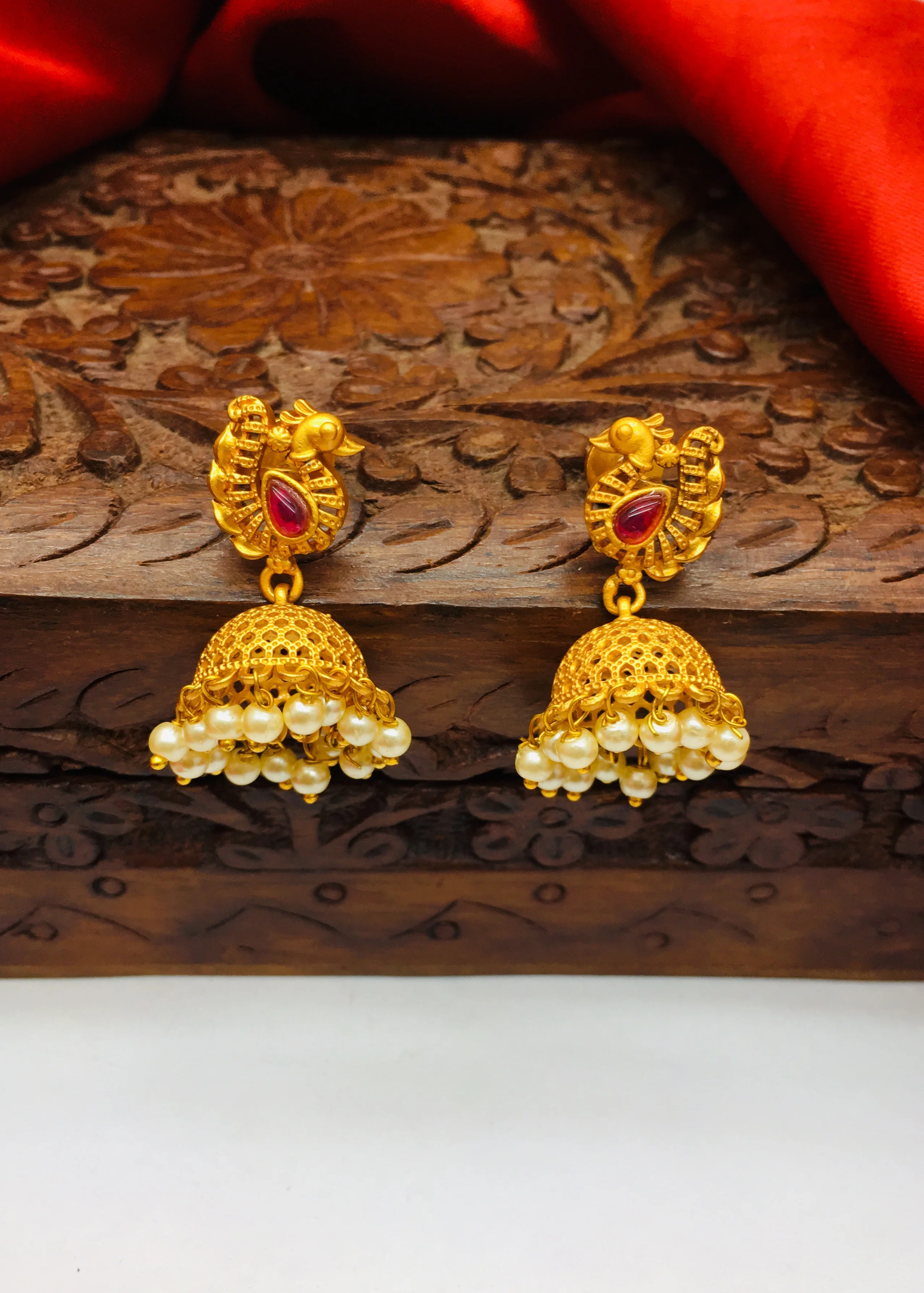 PEAFOWL DESIGN JHUMKI - Image 4