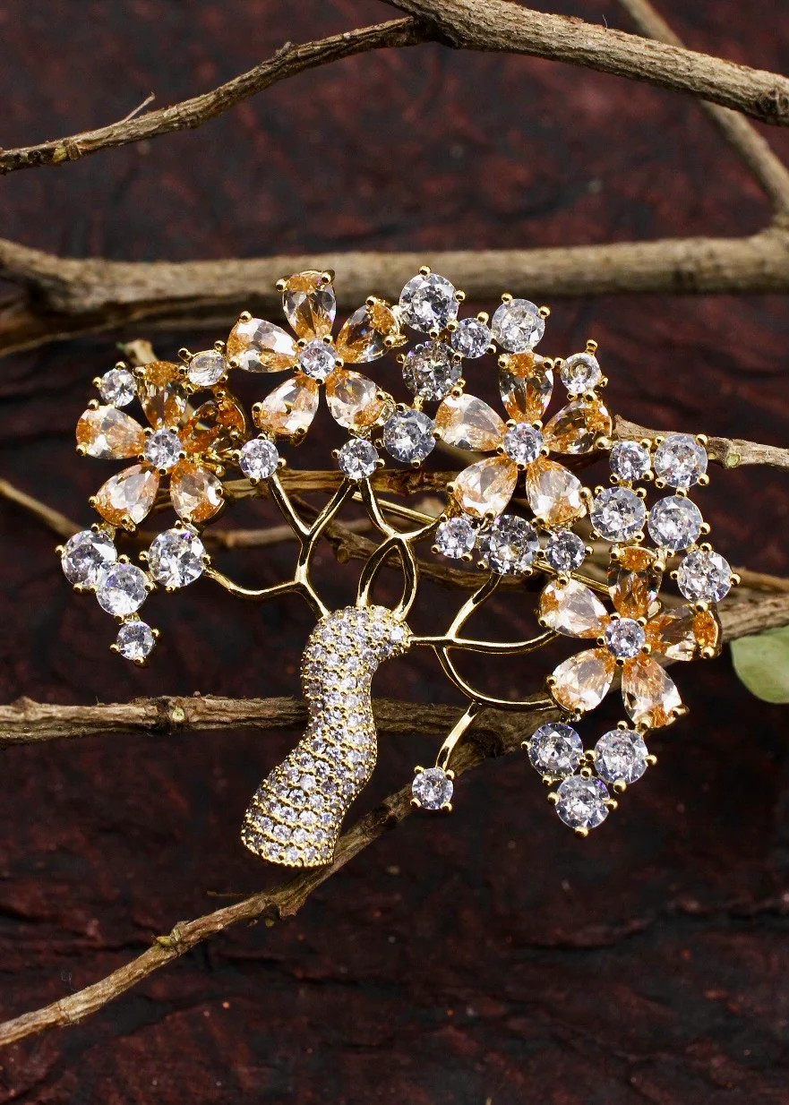 KOREAN LEAF SAREE PIN - Image 7