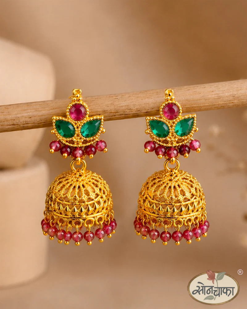 PARTY WEAR JHUMKI EARRINGS - Image 2