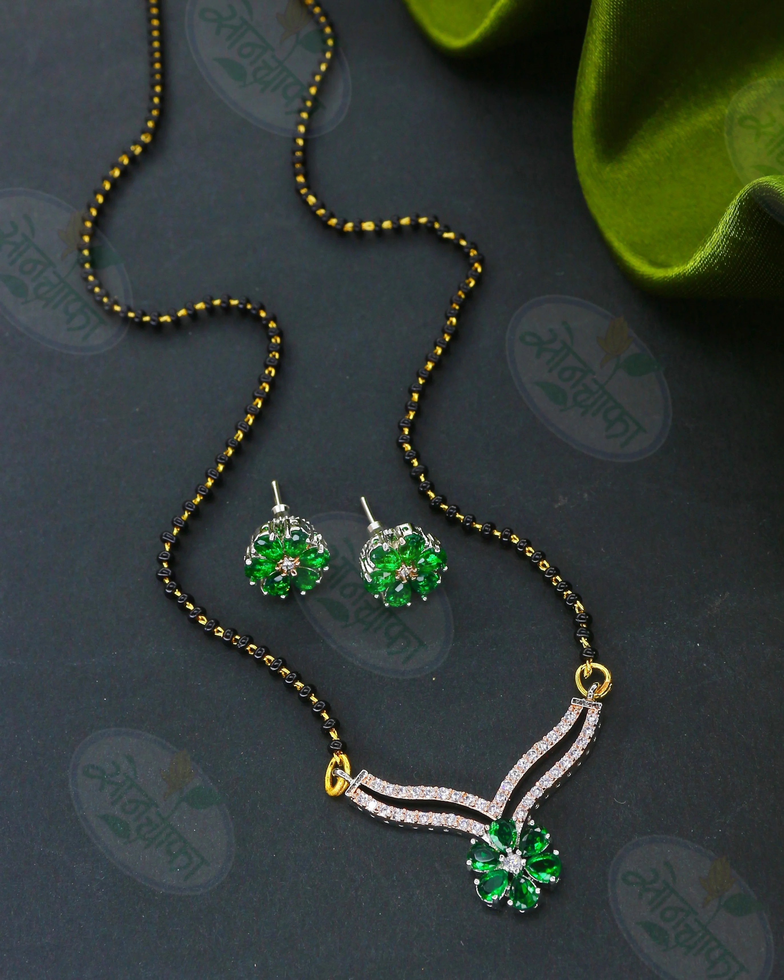 FLORAL CHARM DIAMOND MANGALSUTRA - Image 4
