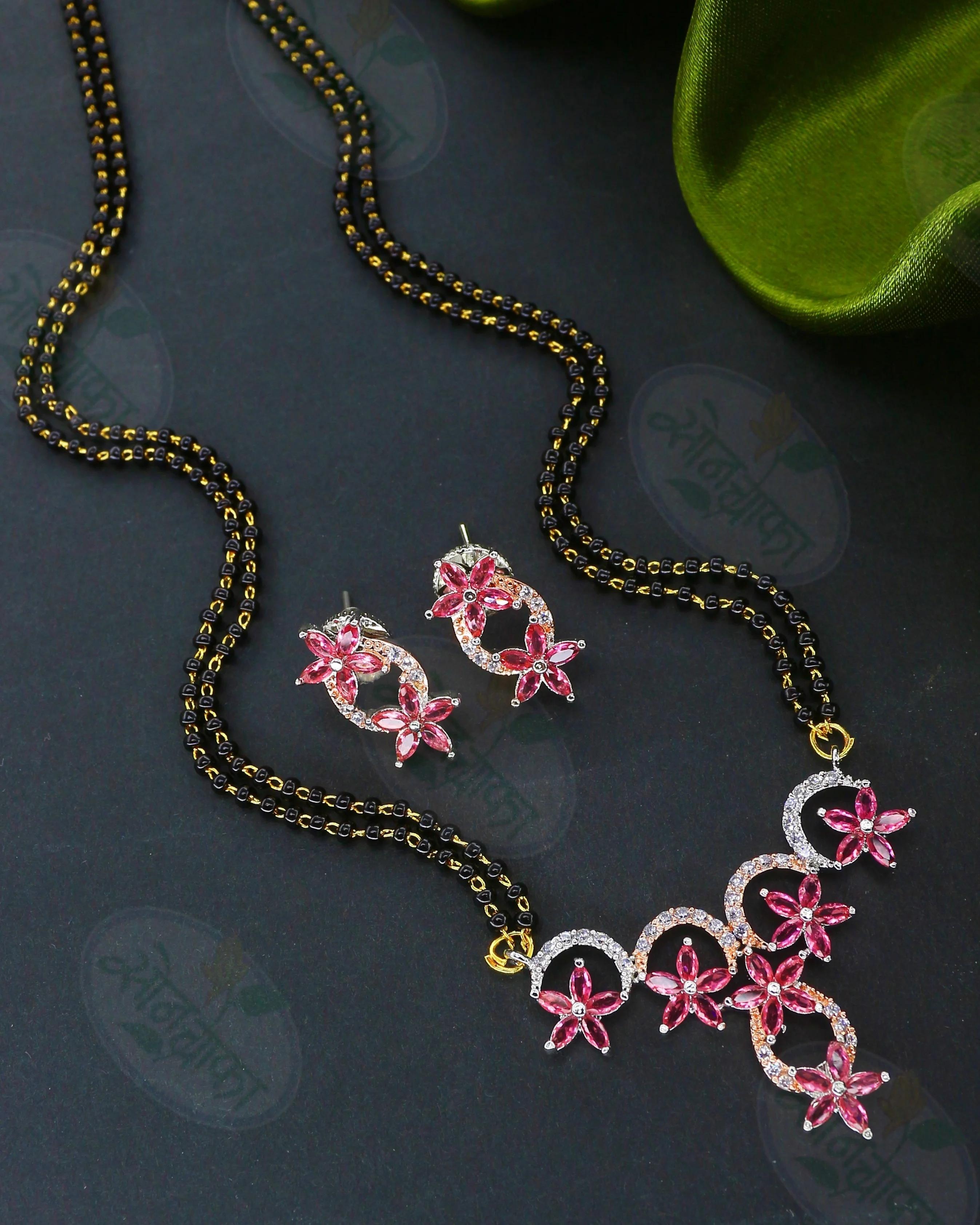 OPULENT FLORAL DIAMOND MANGALSUTRA - Image 2
