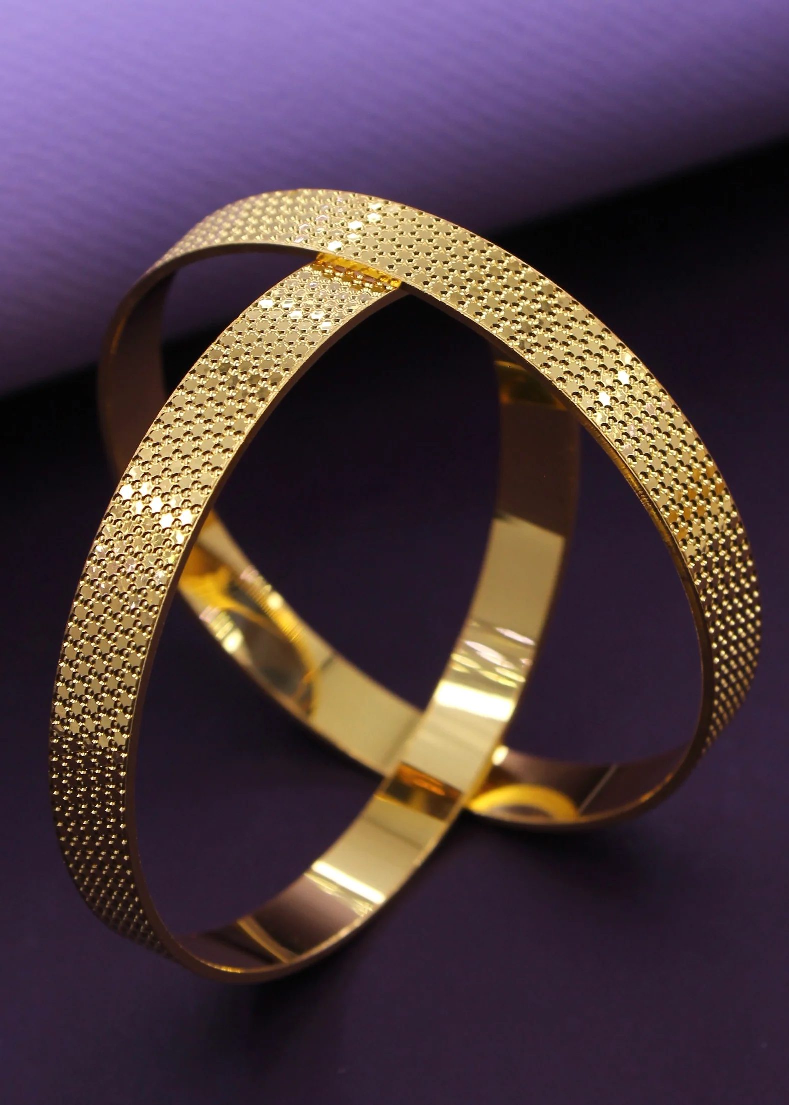 DELICATE DESIGNER GOLDEN BANGLES - Image 9
