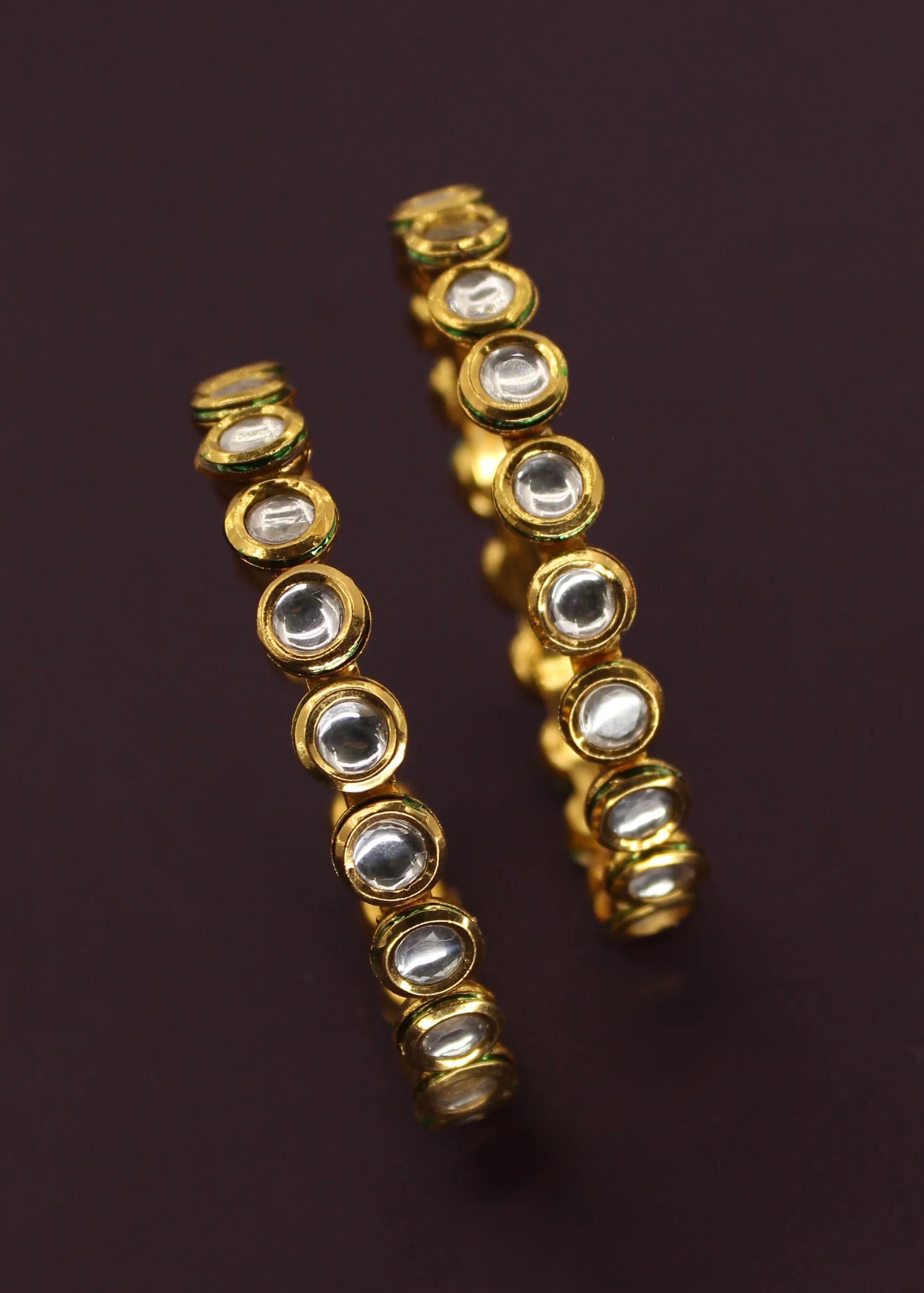 ROUND STONE KUNDAN BANGLES - Image 2