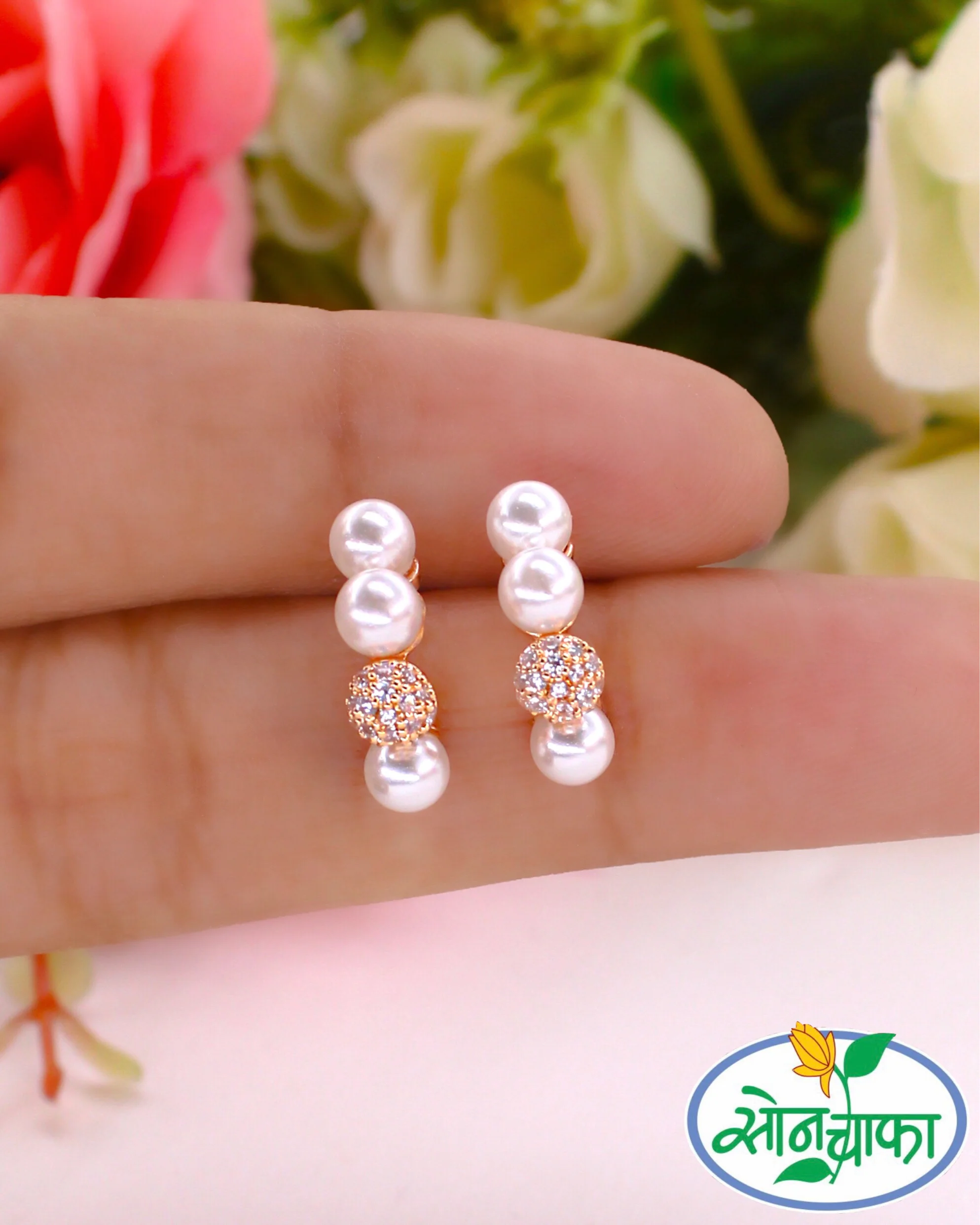 FANCY PEARL & DIAMOND EARRINGS