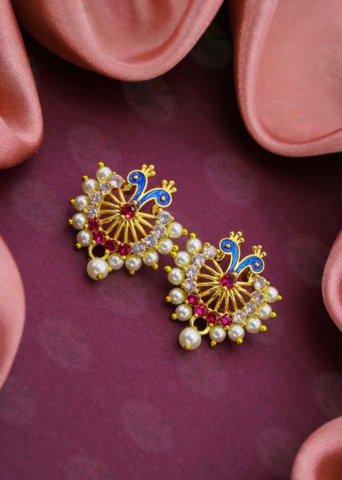 PEACOCK FEATHERS EARRINGS - Image 2